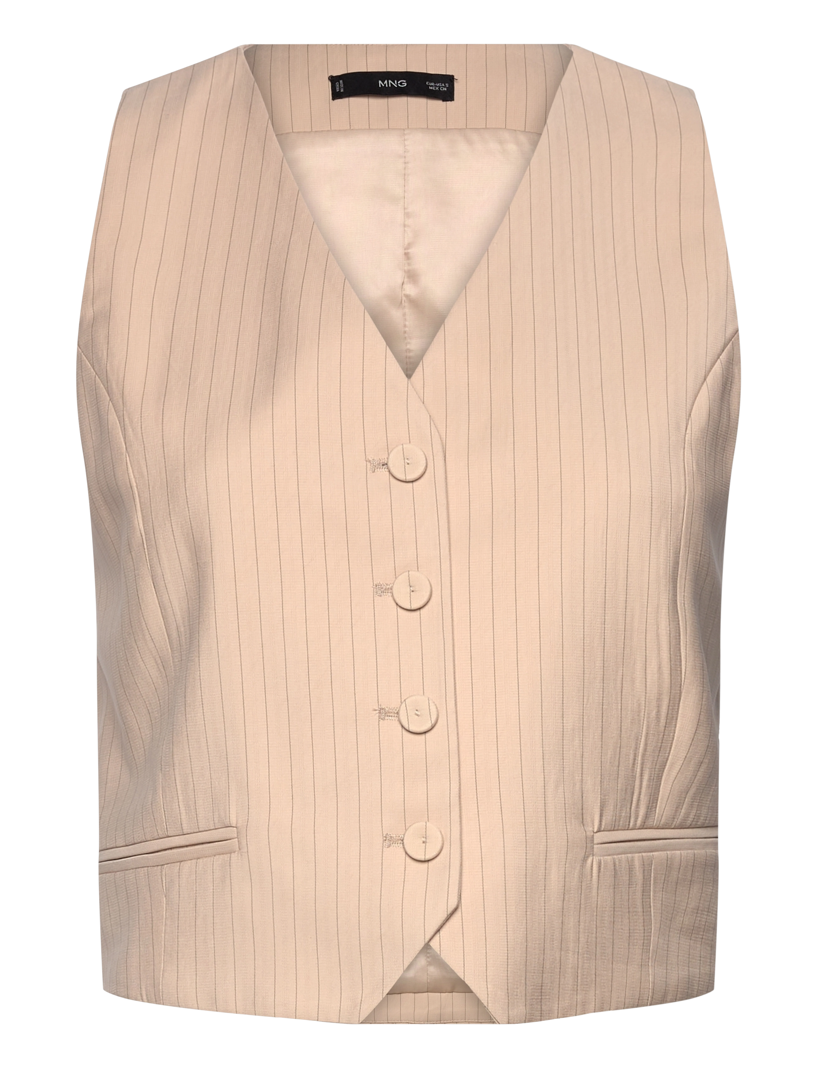 MANGO Gestreift Anzug Weste Cream - S - Damen