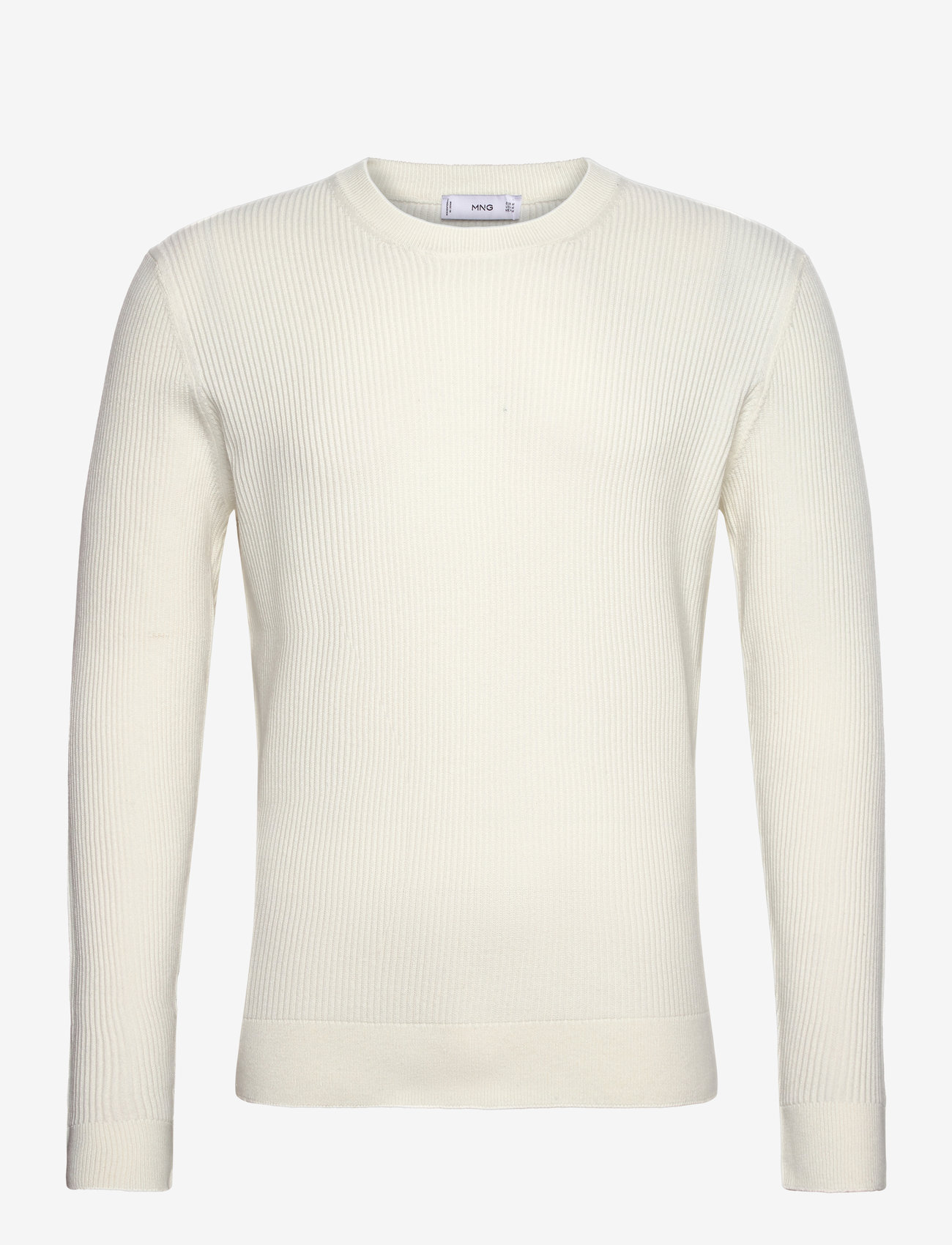 Mango - Ribbed cotton knitted sweater - natural white - 1