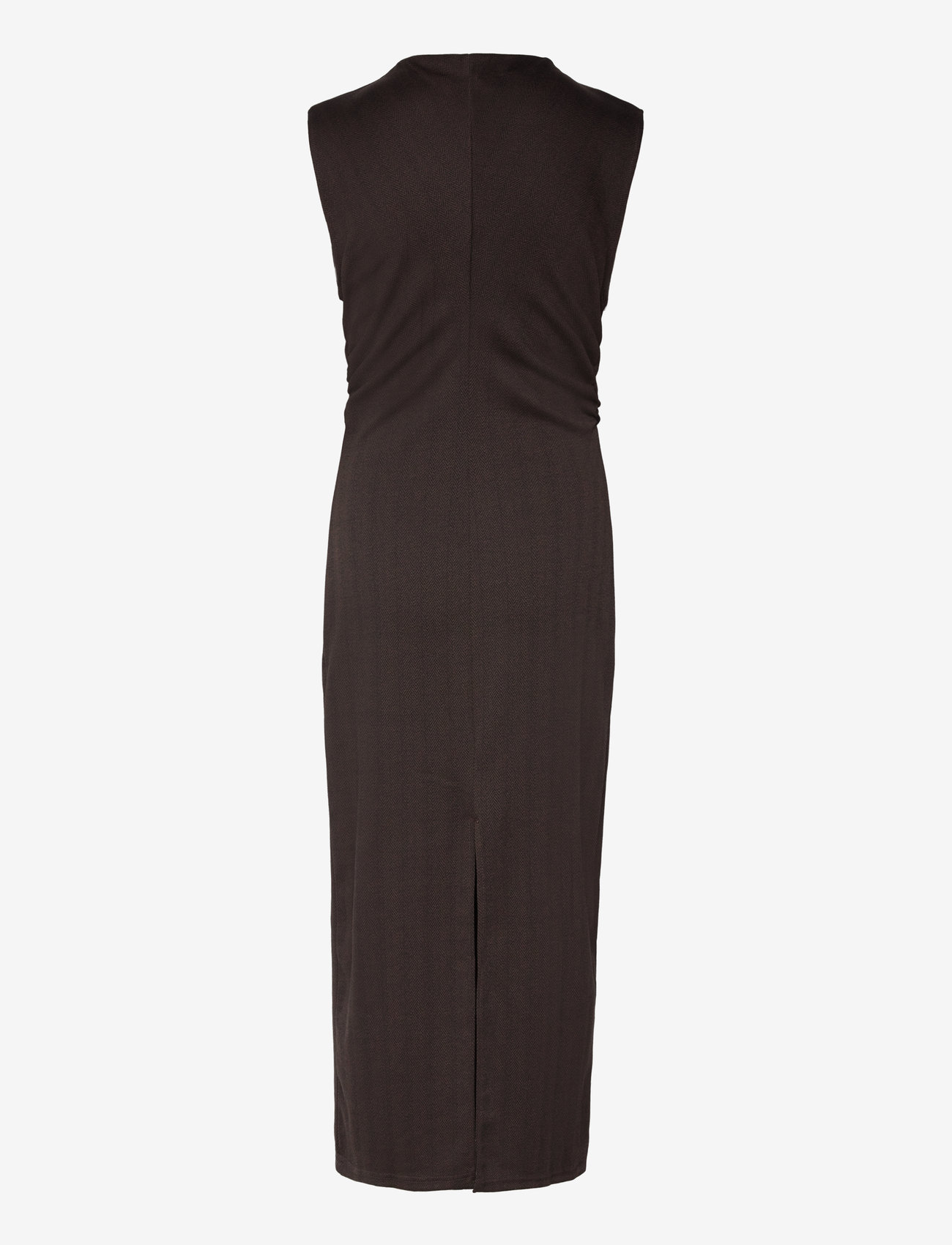 Mango - Knitted dress with gathered detail - dark brown - 2