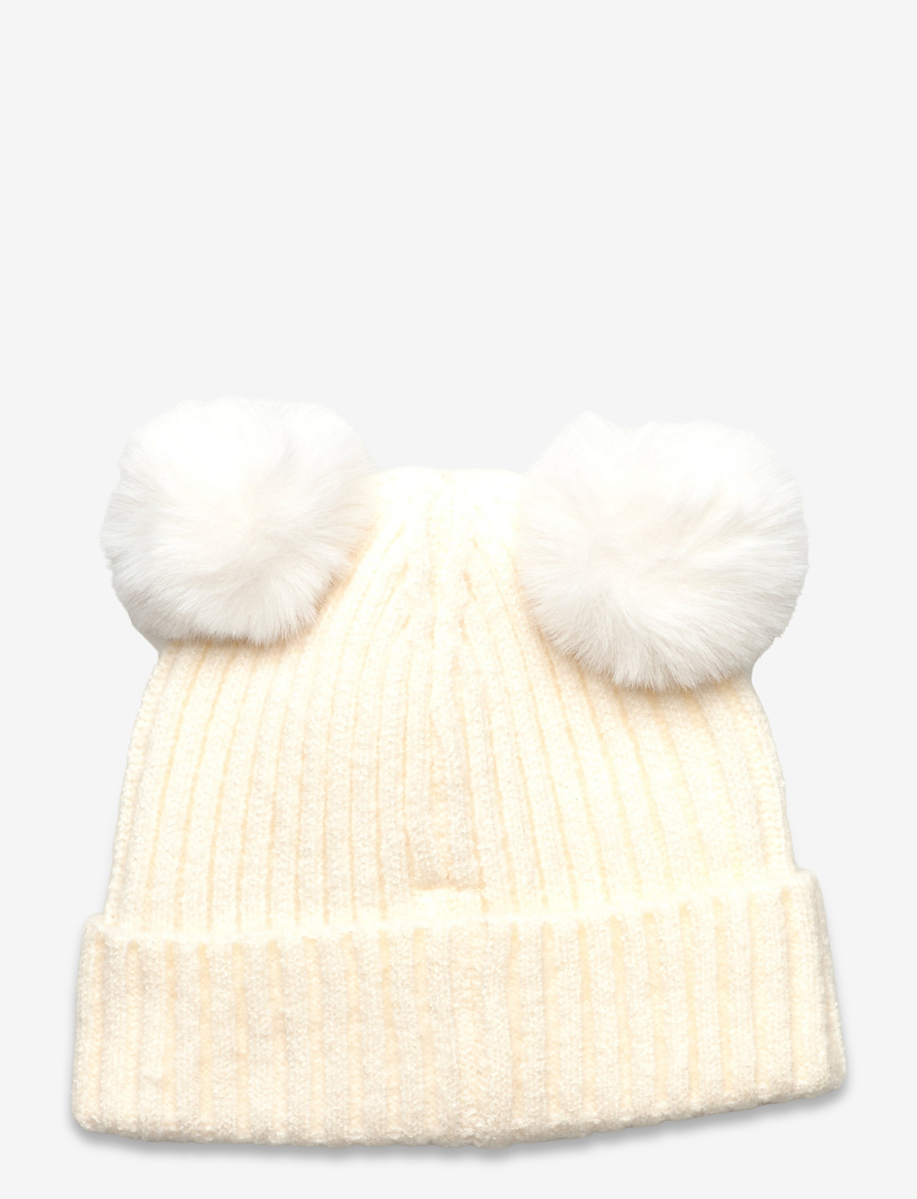 Mango - Beanie with fur-effect earmuffs and pom-pom - aksessuaarid - light beige - 1