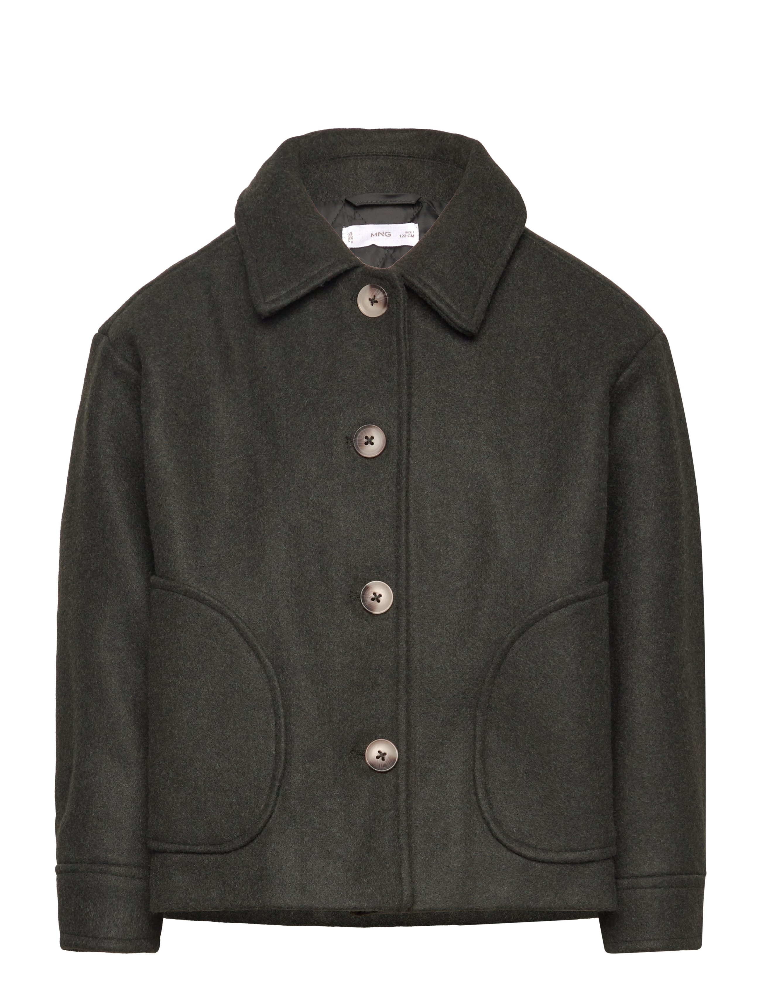 MANGO Kurz Cloth Mantel Grau - 146 - Kinder