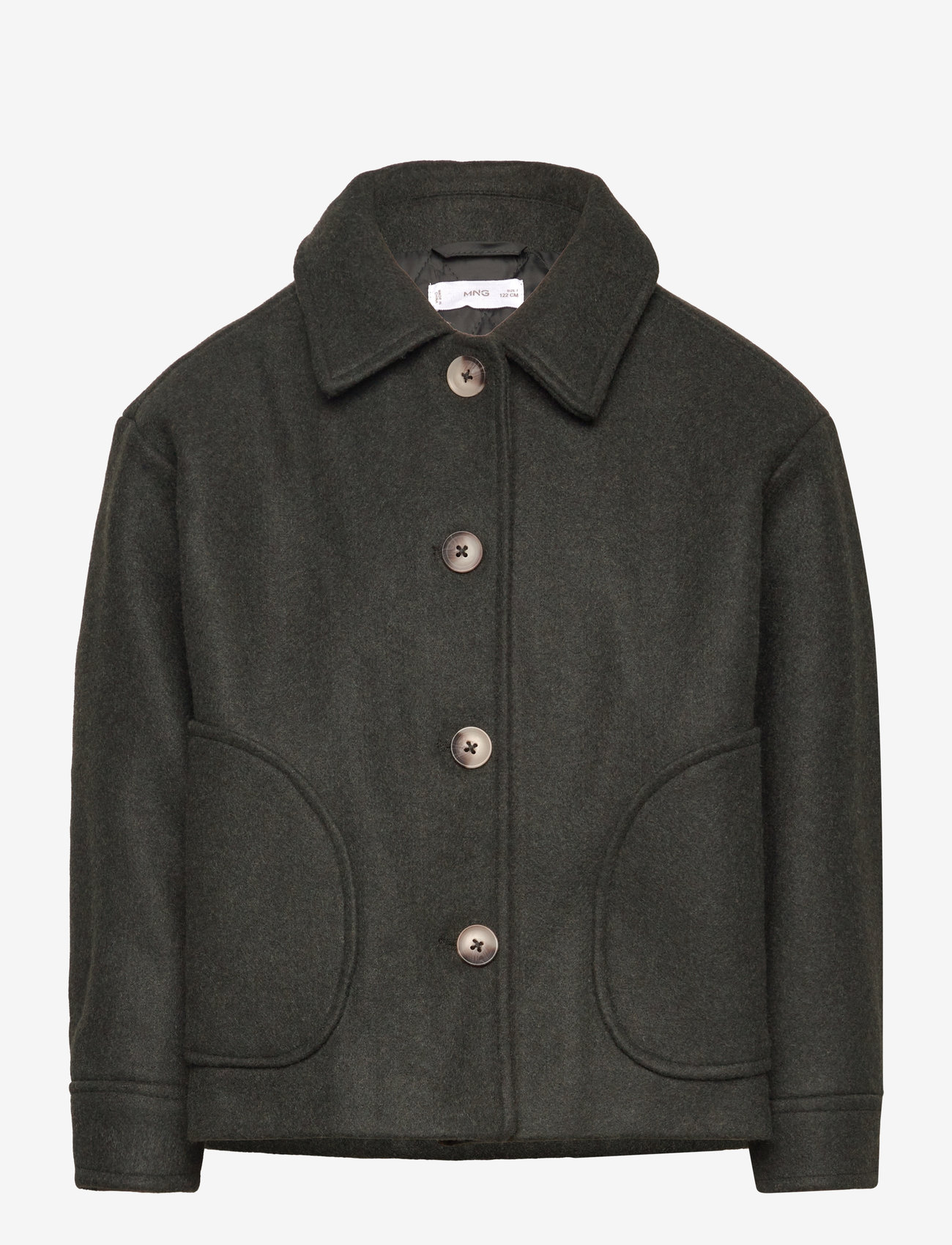 Mango - Short cloth coat - jacken & mäntel - beige - khaki - 0