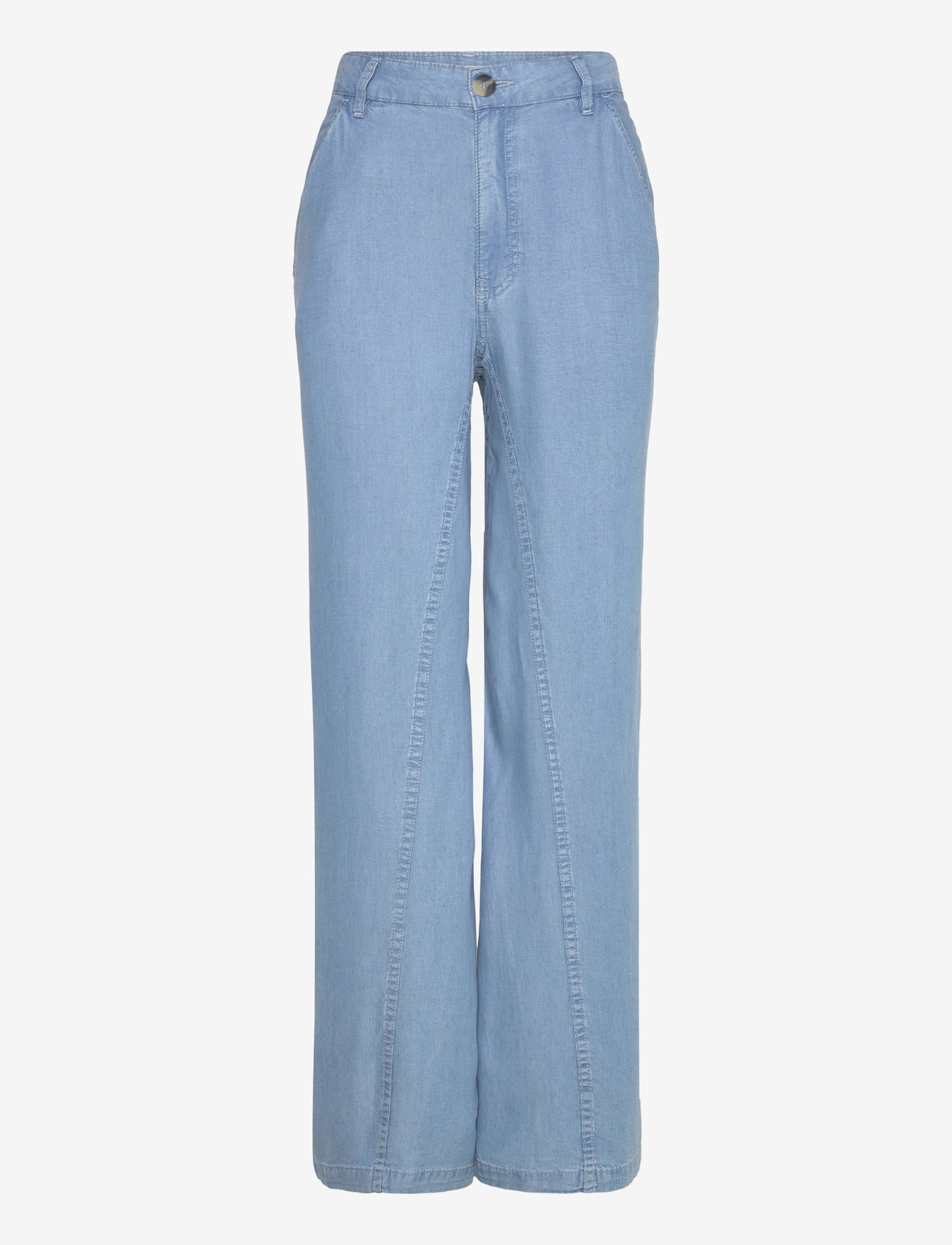 Mango - Wideleg lyocell trousers - laia säärega püksid - open blue - 0