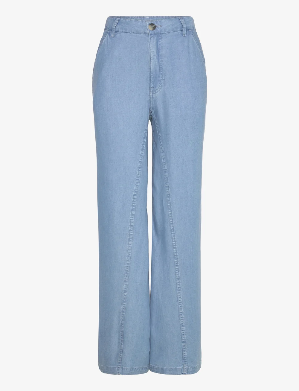 Mango - Wideleg lyocell trousers - vida byxor - open blue - 0