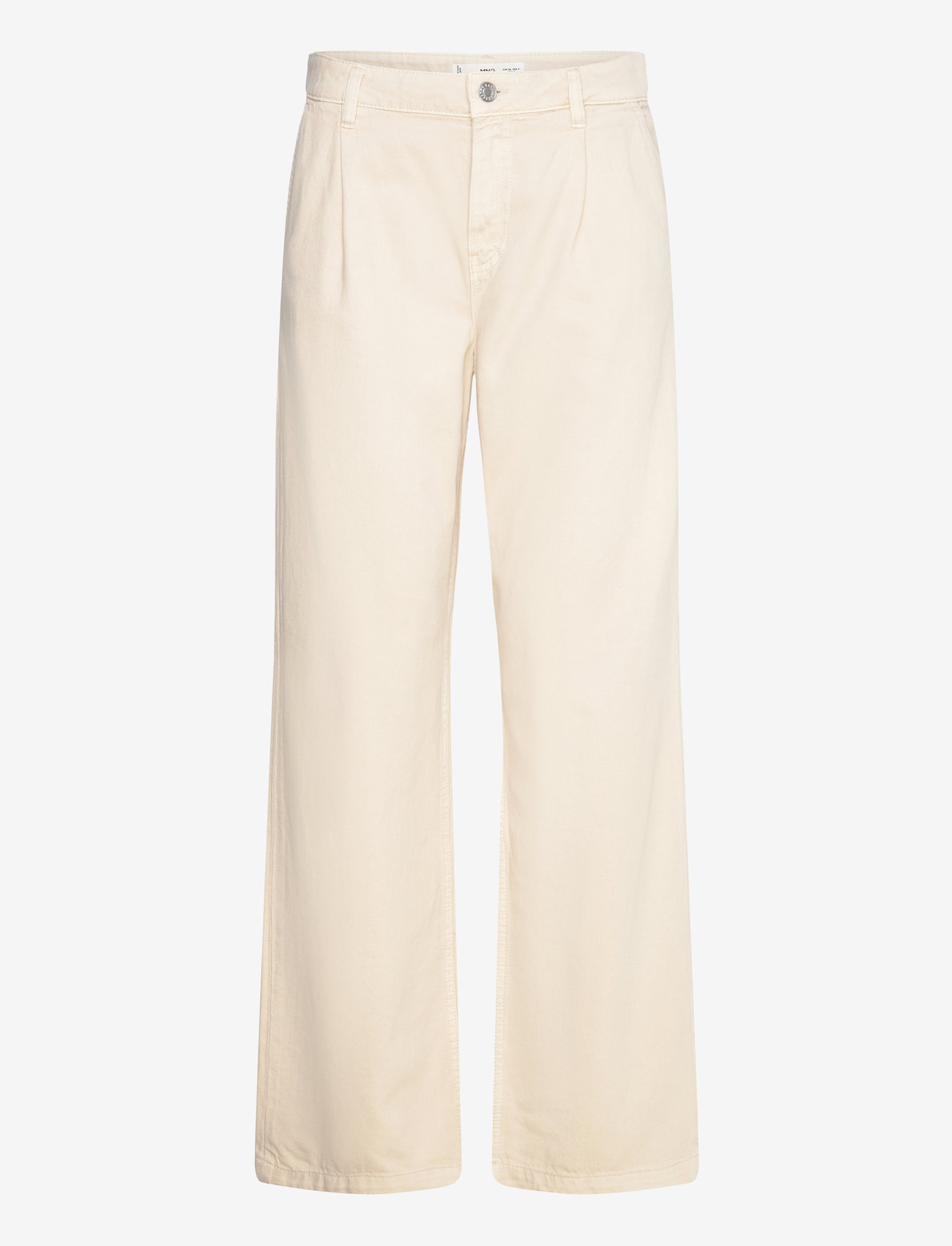 Wide-leg pleated jeans