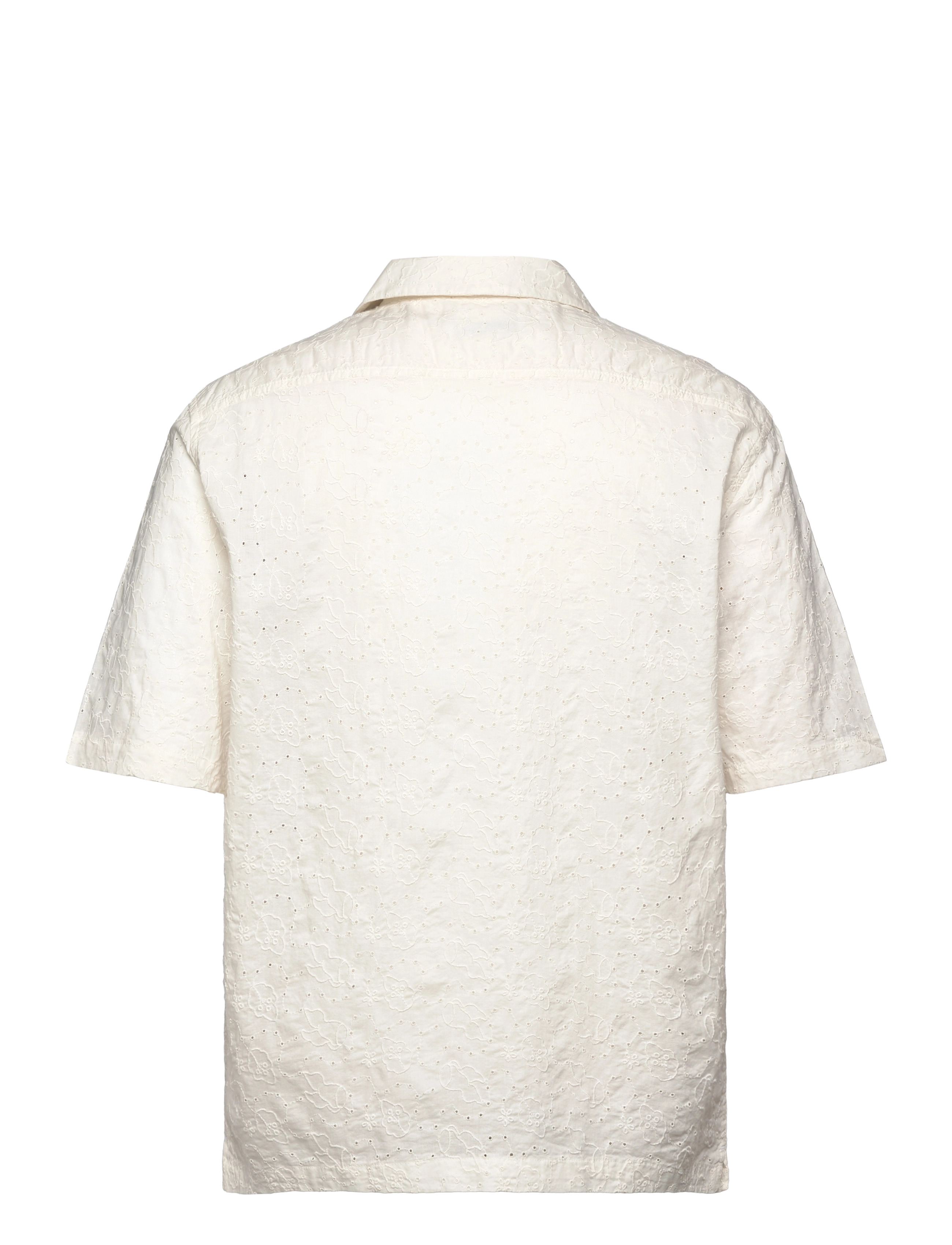 Mango - Relaxed-fit 100% cotton embroidered shirt - lühikeste varrukatega t-särgid - natural white - 2