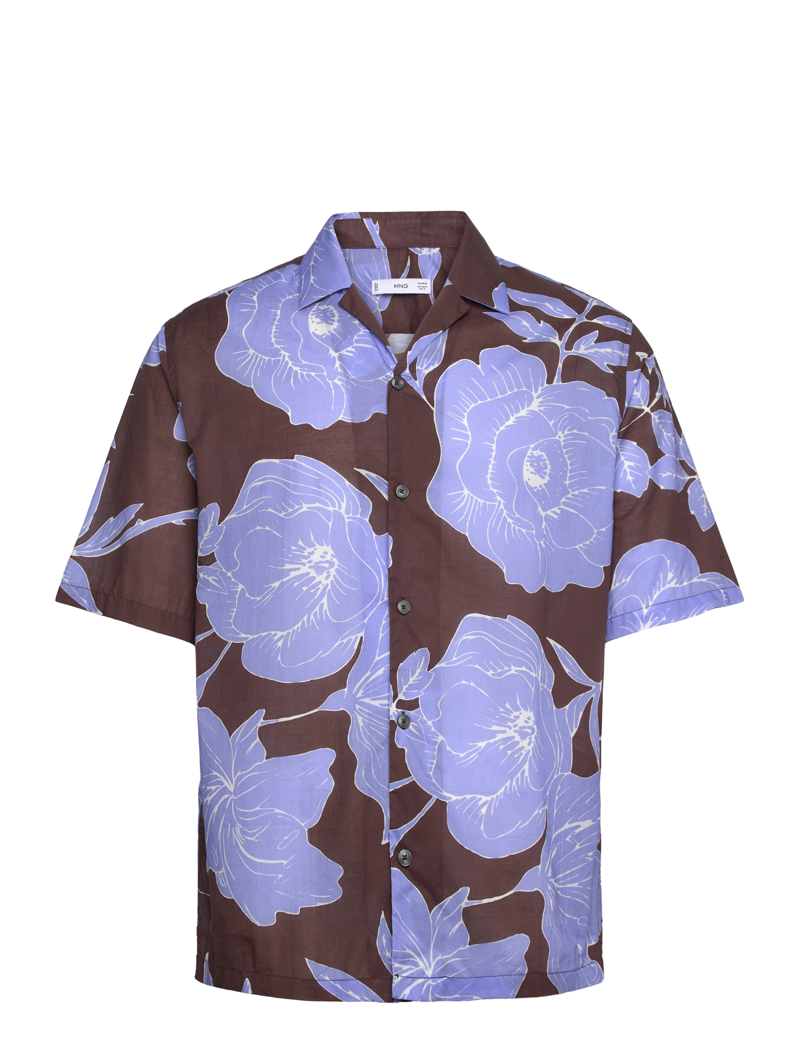 Mango Regular-fit printed cotton shirt - Riided - BROWN / brown