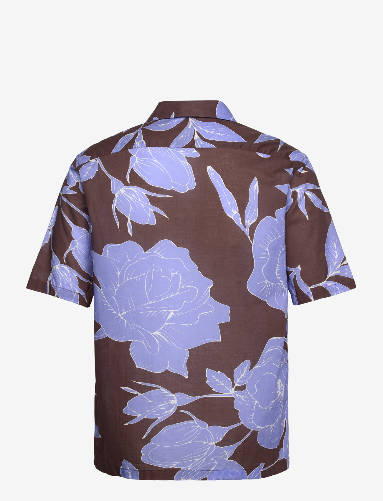 Mango - Regular-fit printed cotton shirt - kortärmade skjortor - brown - 1