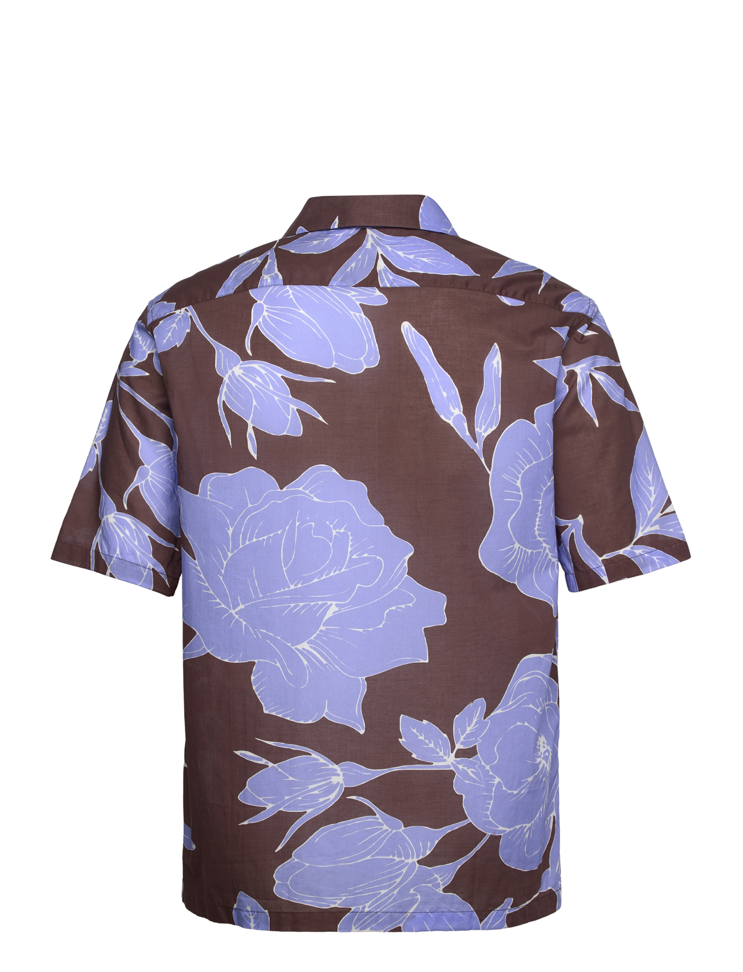 Mango - Regular-fit printed cotton shirt - kortærmede skjorter - brown - 1