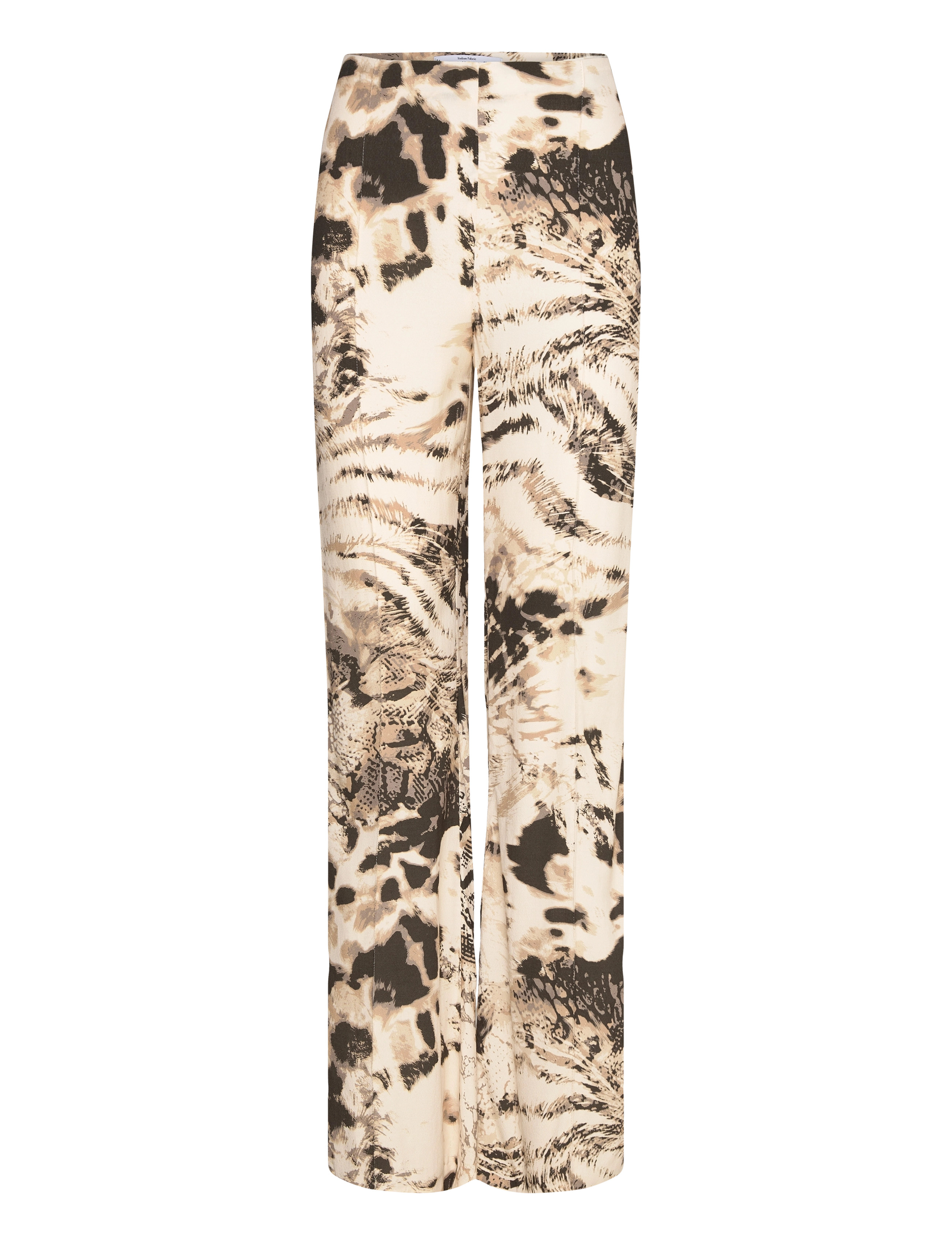 MANGO Fluid Animal- Print Hosen Beige - 34 - Damen