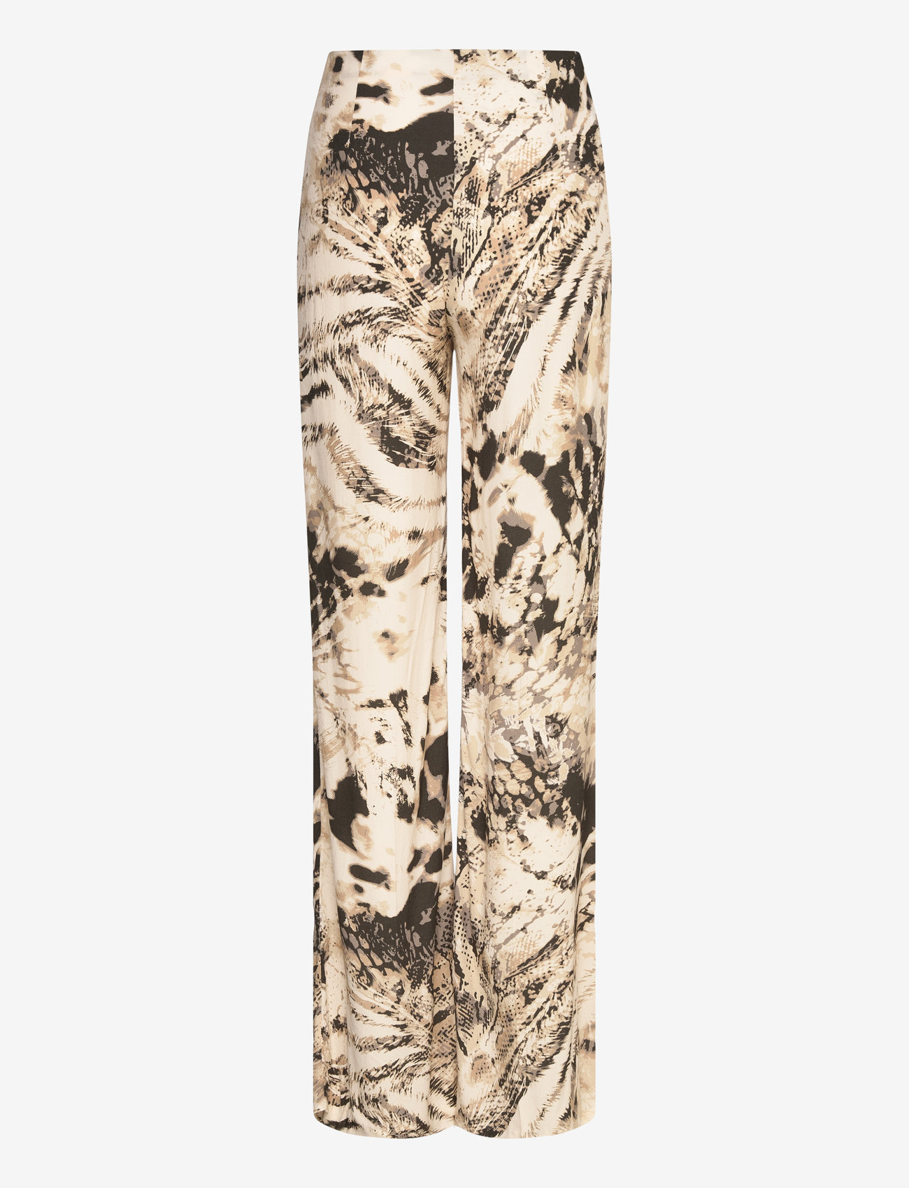 Mango - Fluid animal- print trousers - bukser med brede ben - light beige - 2