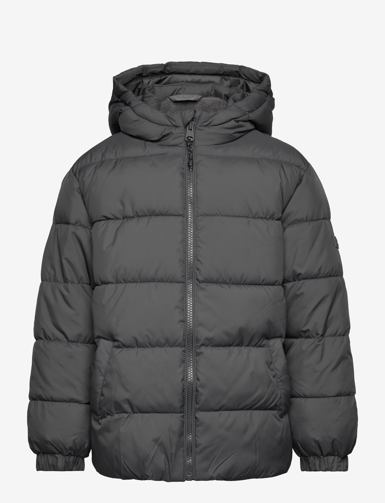 Mango - Hood quilted coat - charcoal - 0