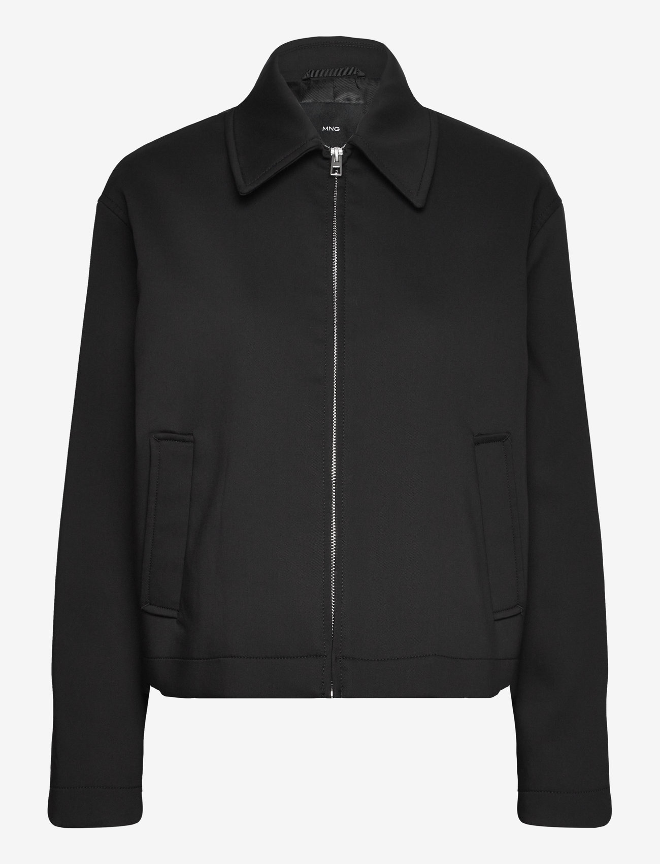 Mango - Cotton jacket with shirt collar - black - 1