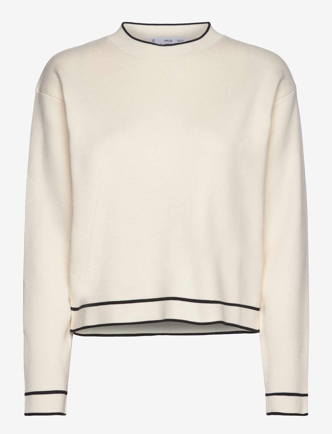 Mango - Contrast trim sweater - light beige - 1