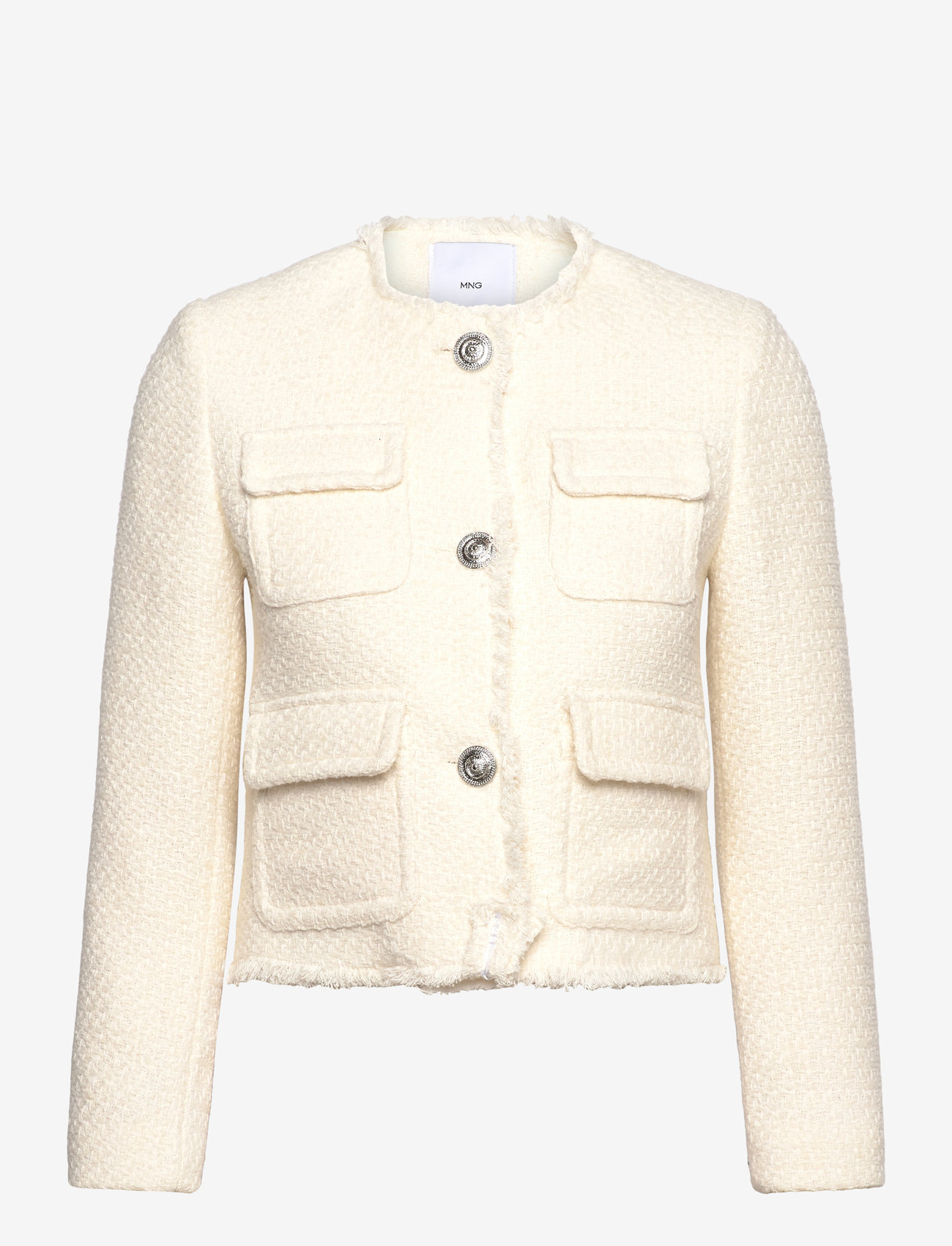 Mango - Pocket tweed jacket - light beige - 1