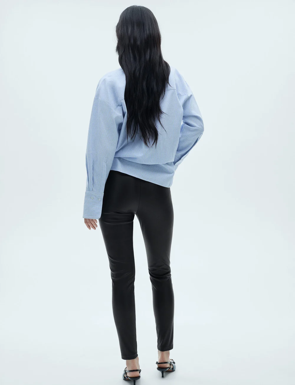 Mango - Leather-effect leggings - lederhosen - black - 3