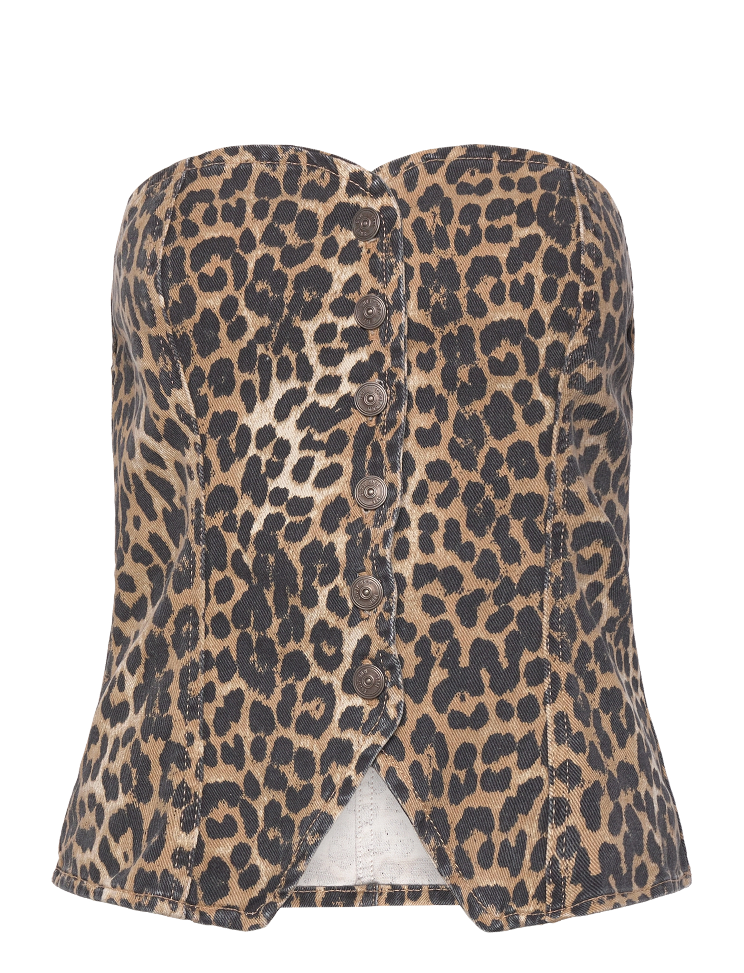 MANGO Leopard-Print Corset Oberteil Braun - XS - Damen