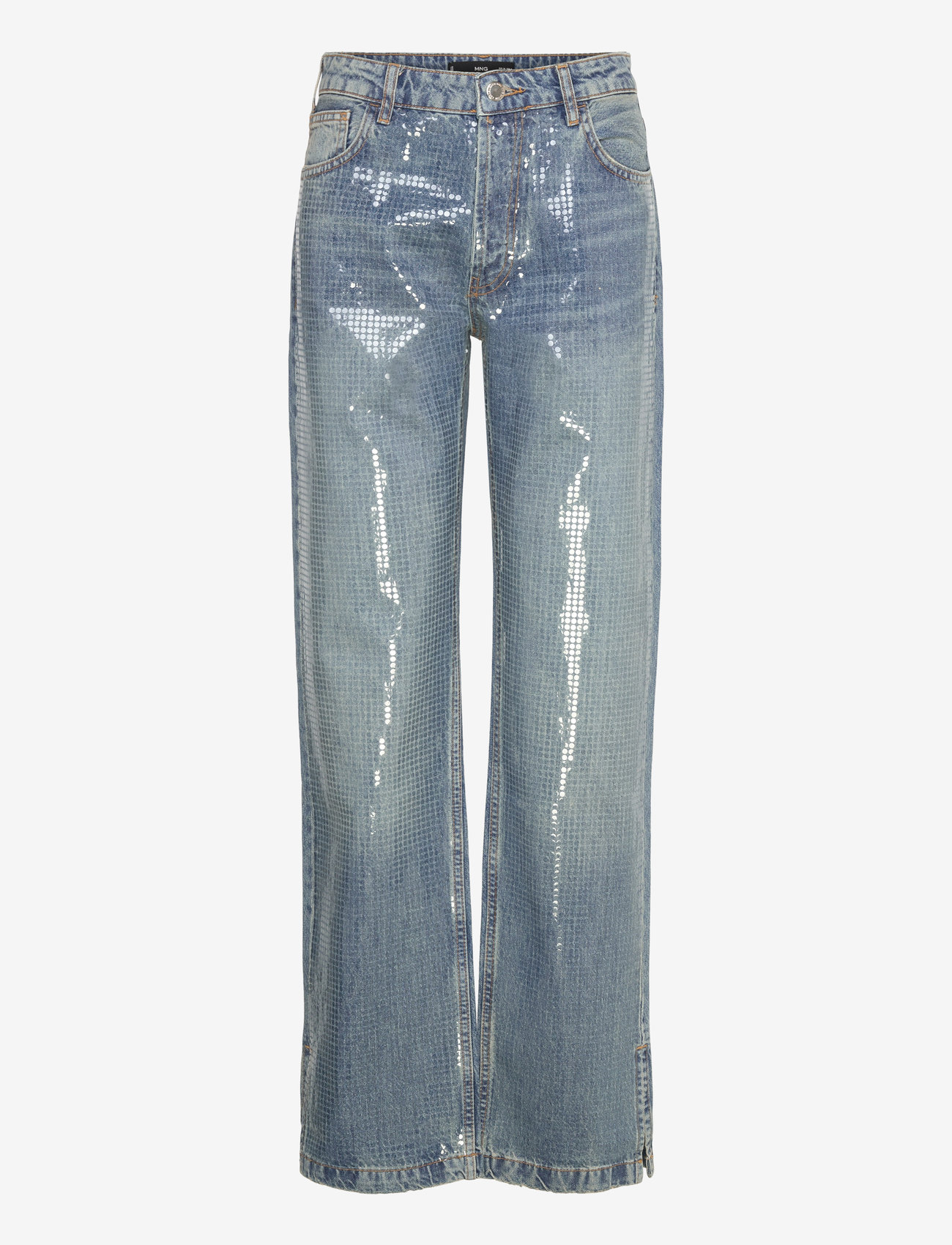 Mango - Jeans with sequins under slits - open blue - 0