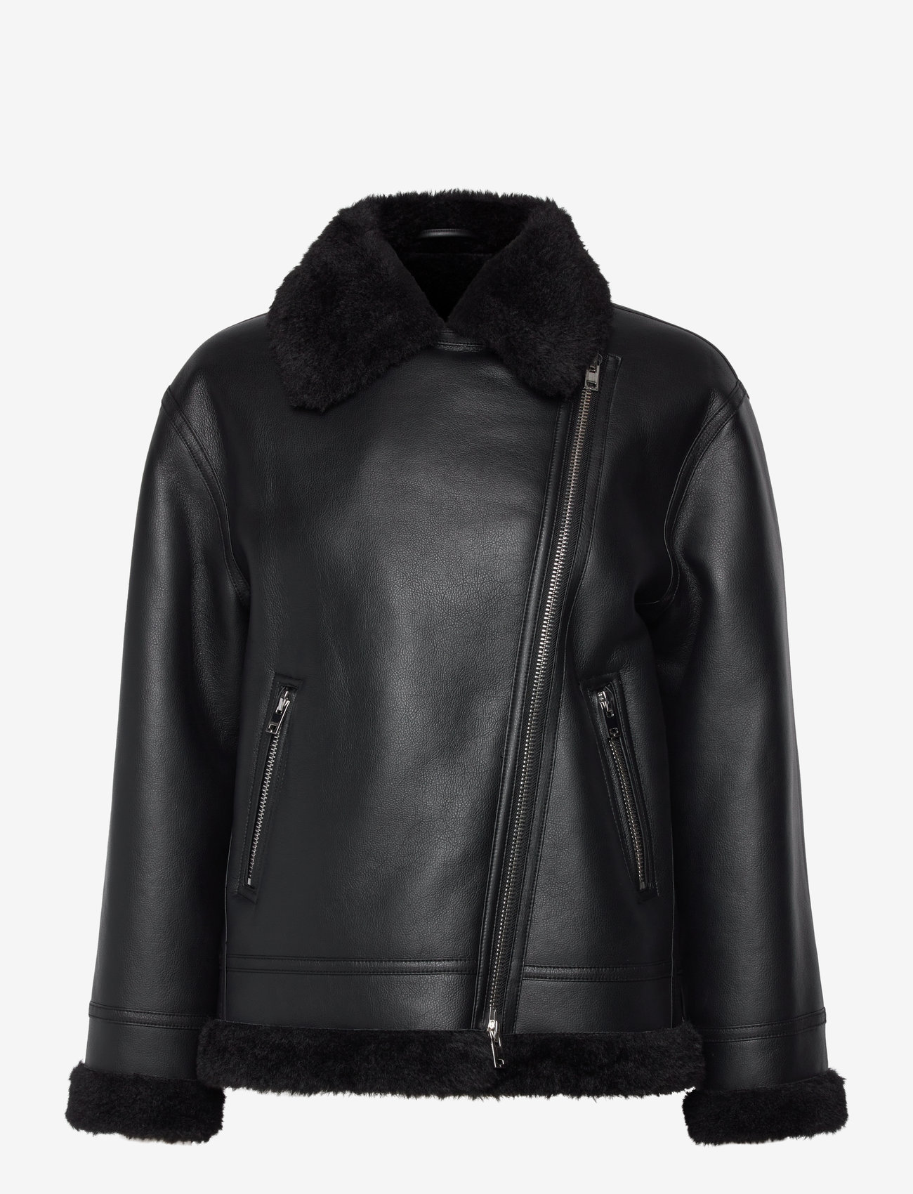 Mango - Jacket with shearling-effect lining - black - 2