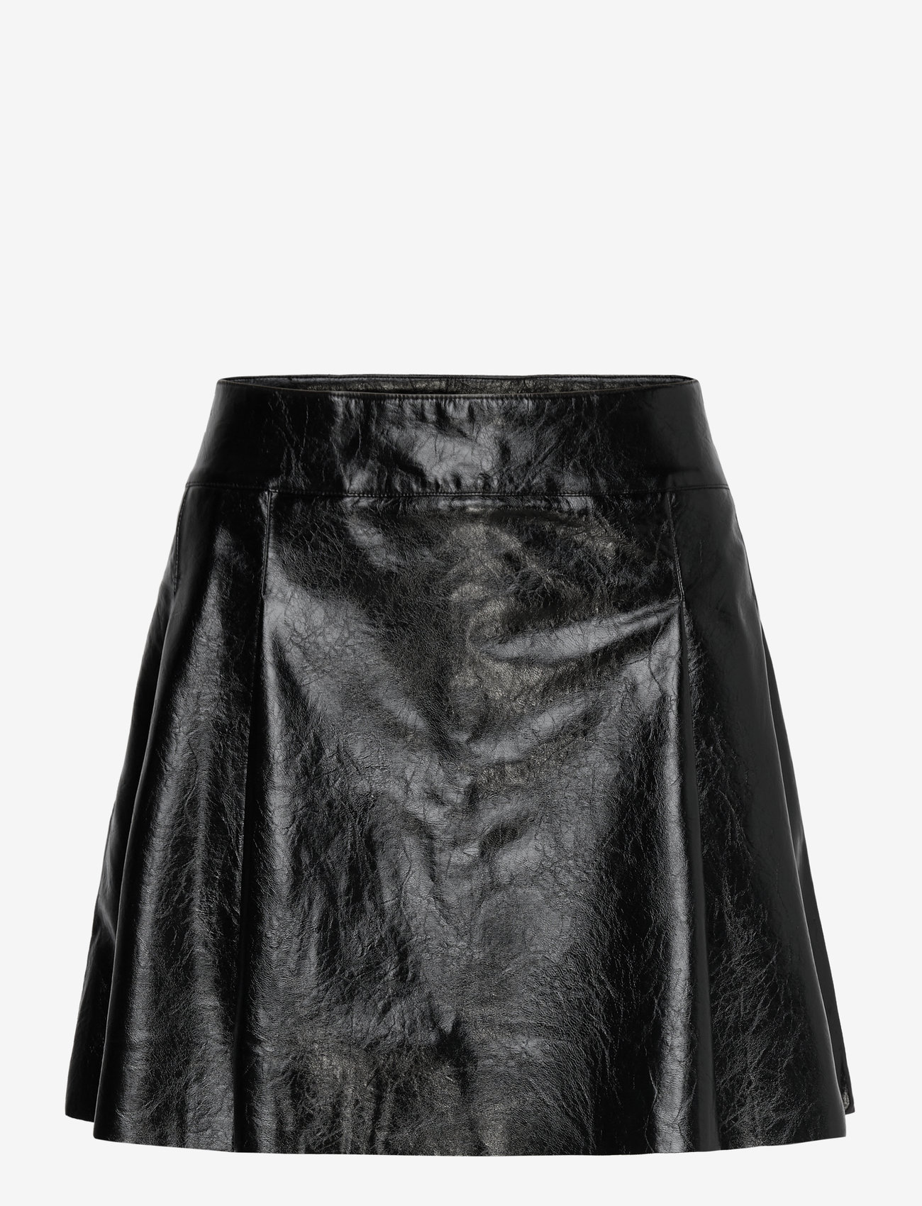 Mango - Leather-effect pleated mini-skirt - laveste priser - black - 1