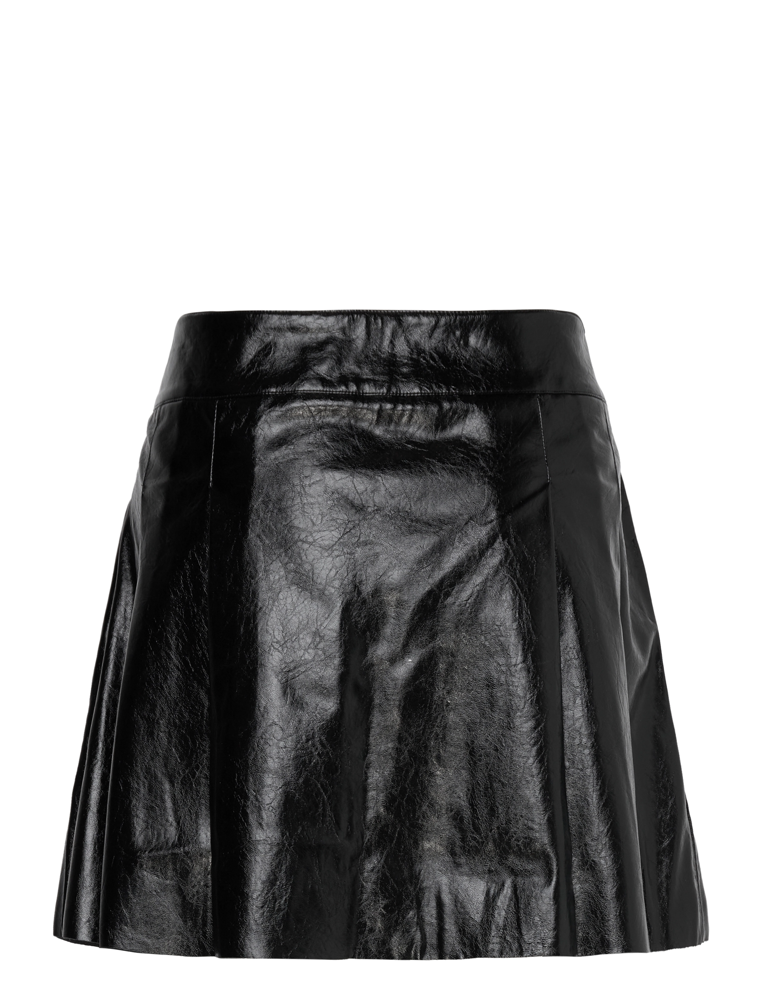 Mango - Leather-effect pleated mini-skirt - miniseelikud - black - 2