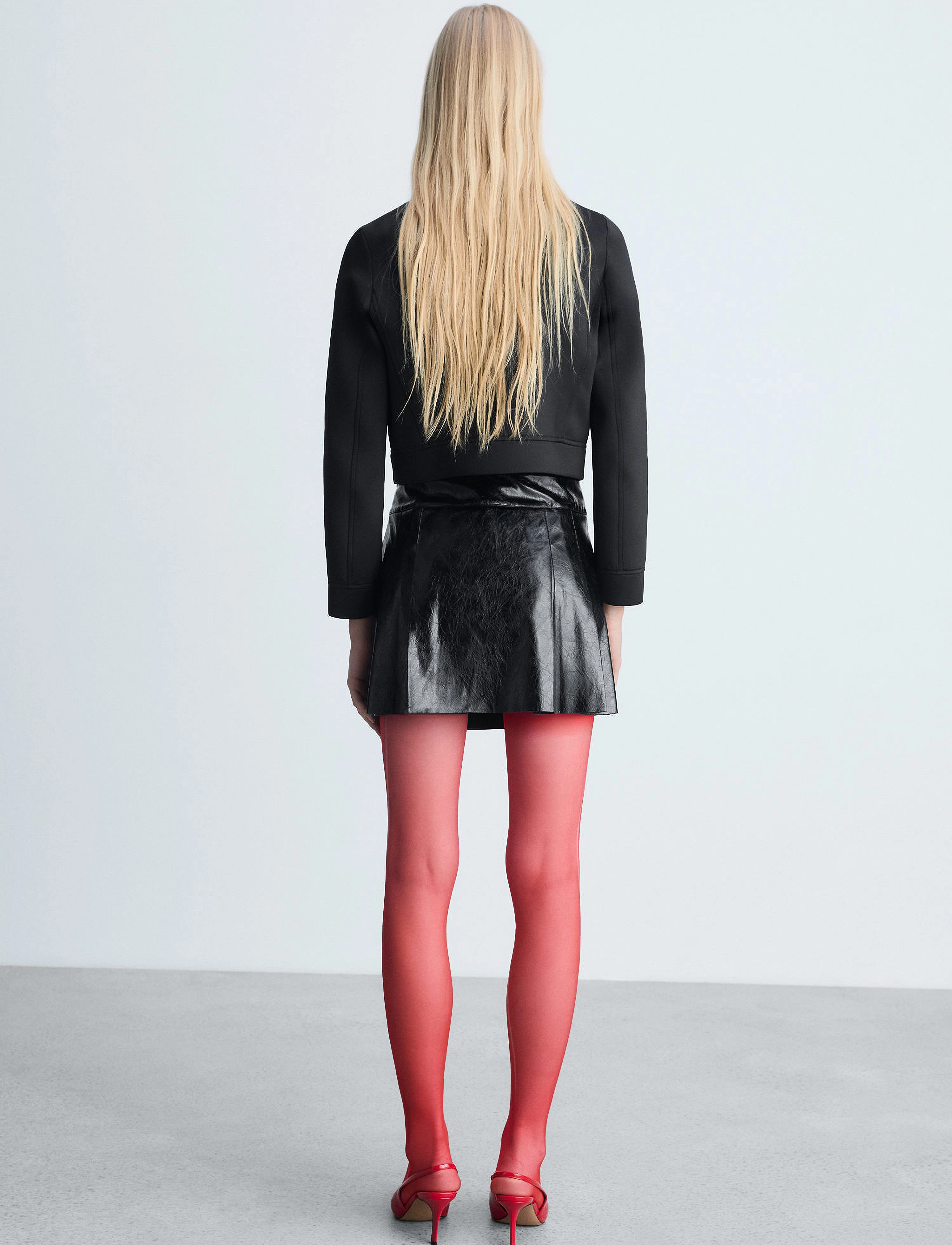 Mango - Leather-effect pleated mini-skirt - miniseelikud - black - 3