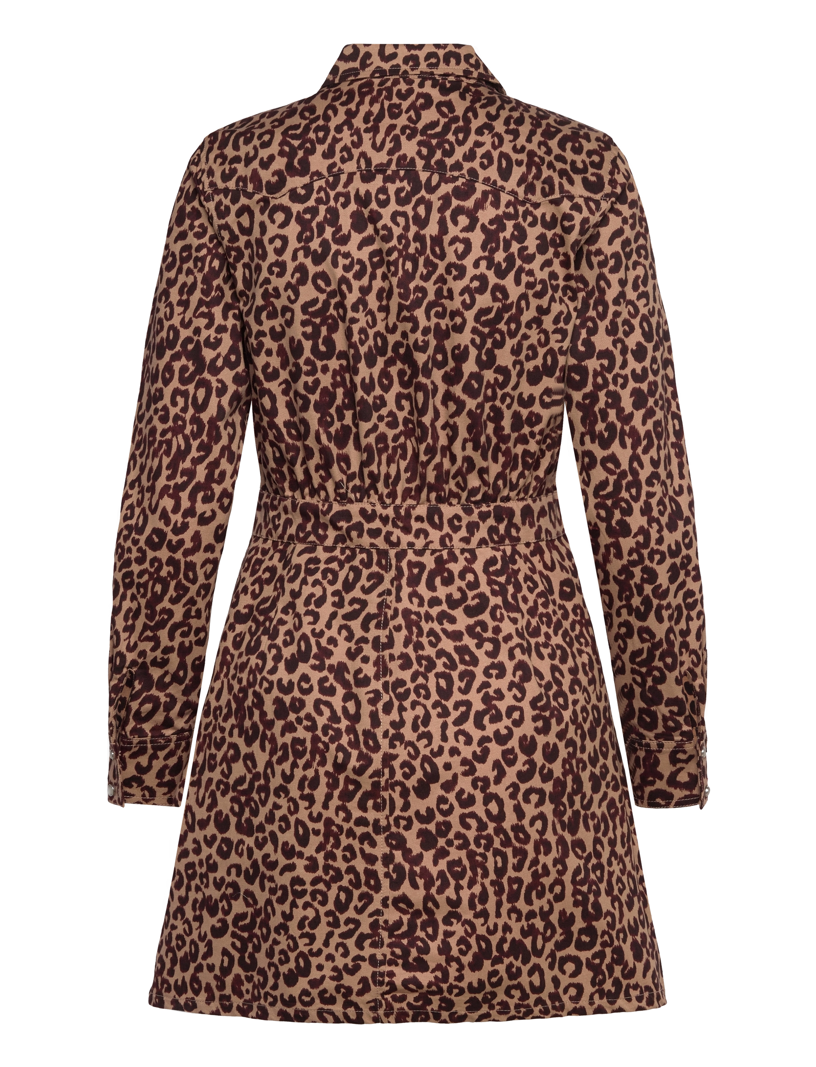 Mango - Leopard-print shirt dress - korte kjoler - brown - 2