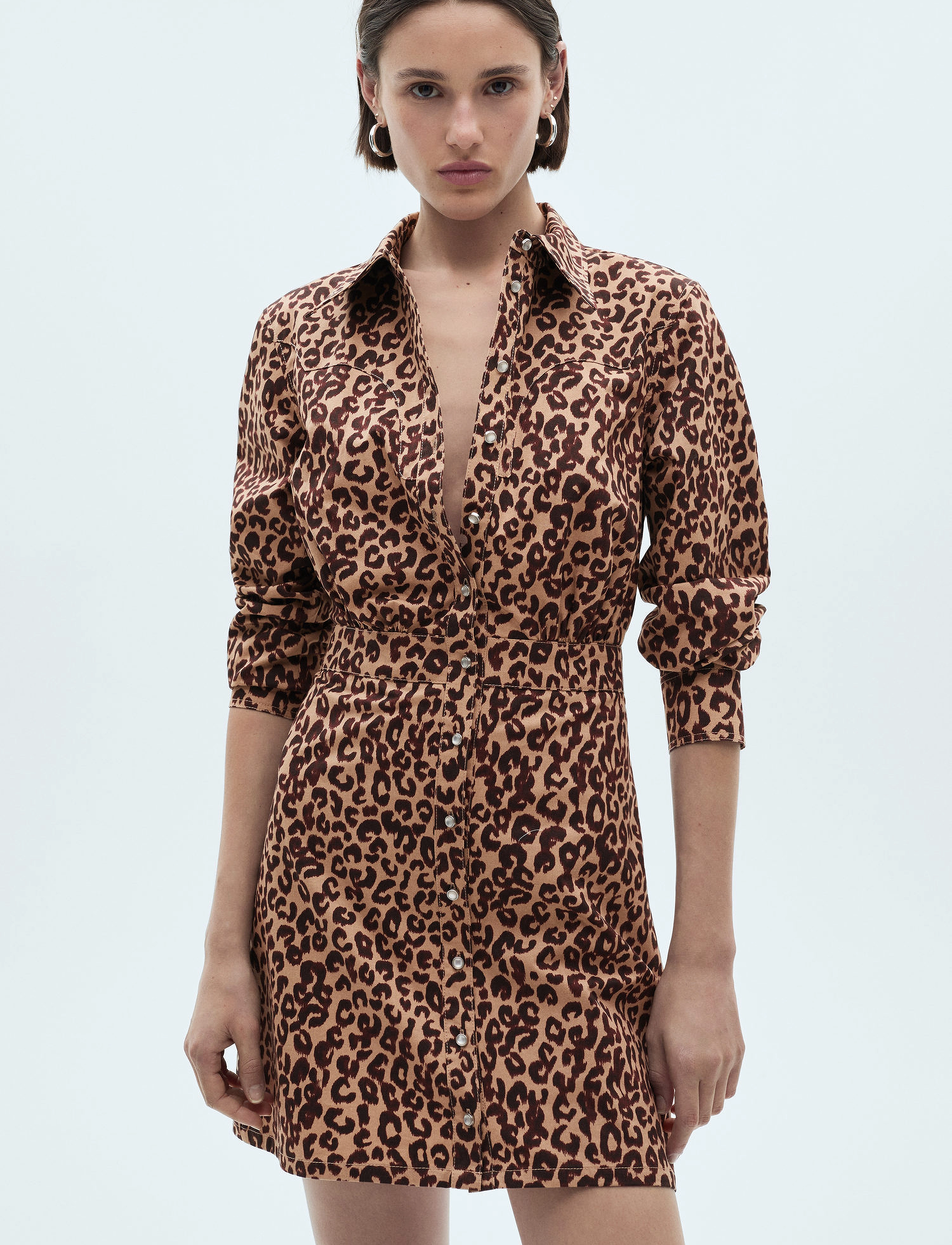 Mango Leopard-print shirt dress - Kjoler - BROWN / brown
