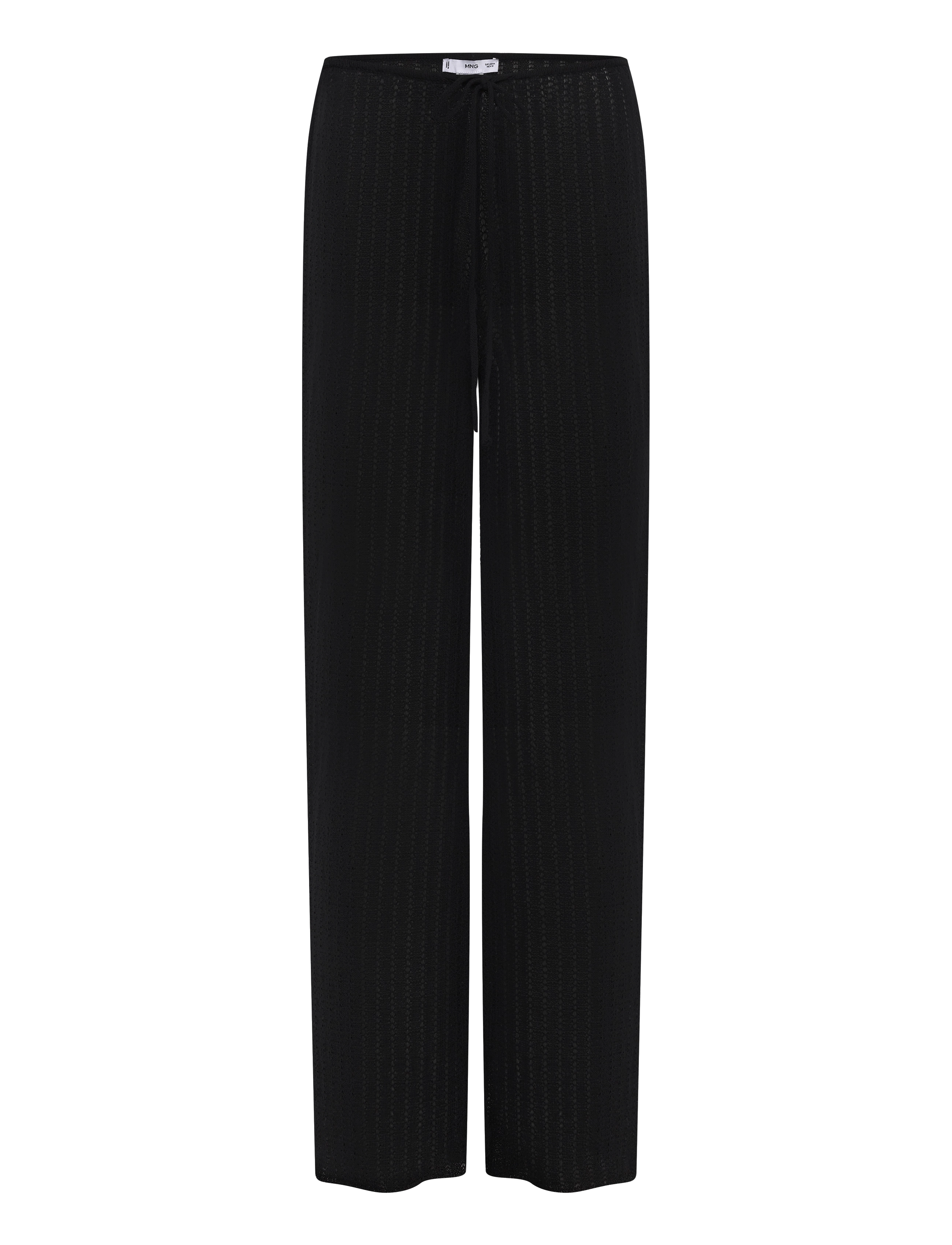 MANGO Straight Strick Hosen Schwarz - S - Damen