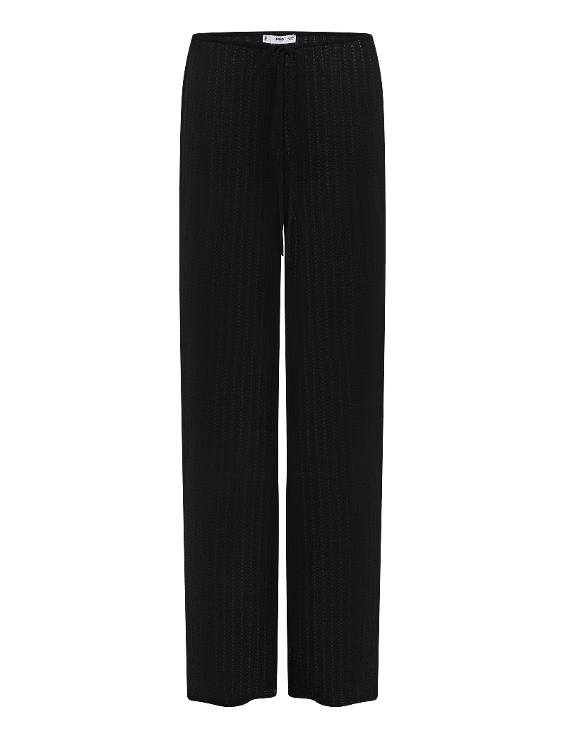 Mango - Straight knitted trousers - bukser med lige ben - black - 1