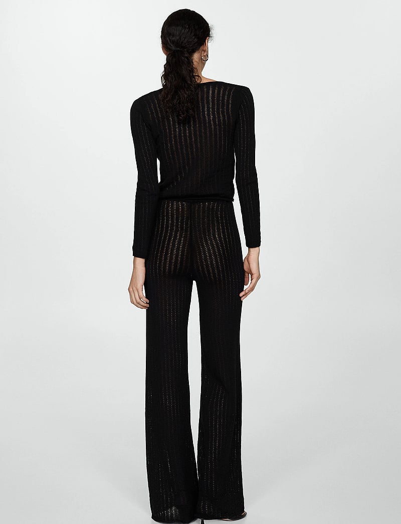 Mango - Straight knitted trousers - bukser med lige ben - black - 3