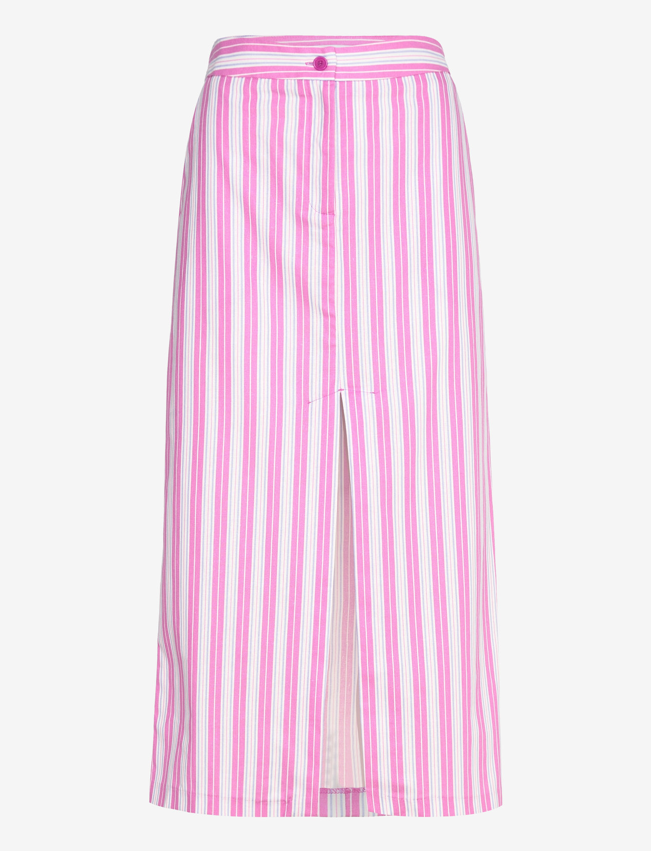 Mango - Slit striped skirt - midi nederdele - pink - 1