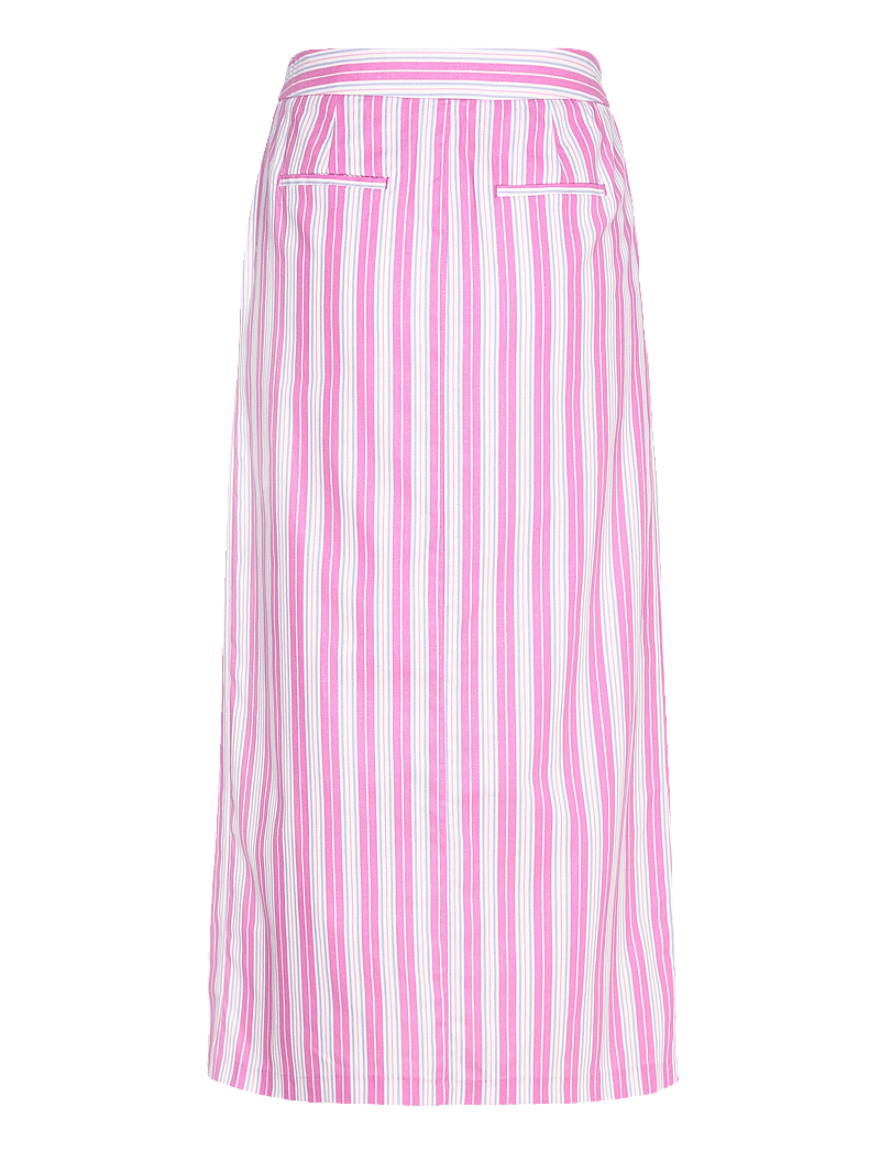 Mango - Slit striped skirt - midi nederdele - pink - 2