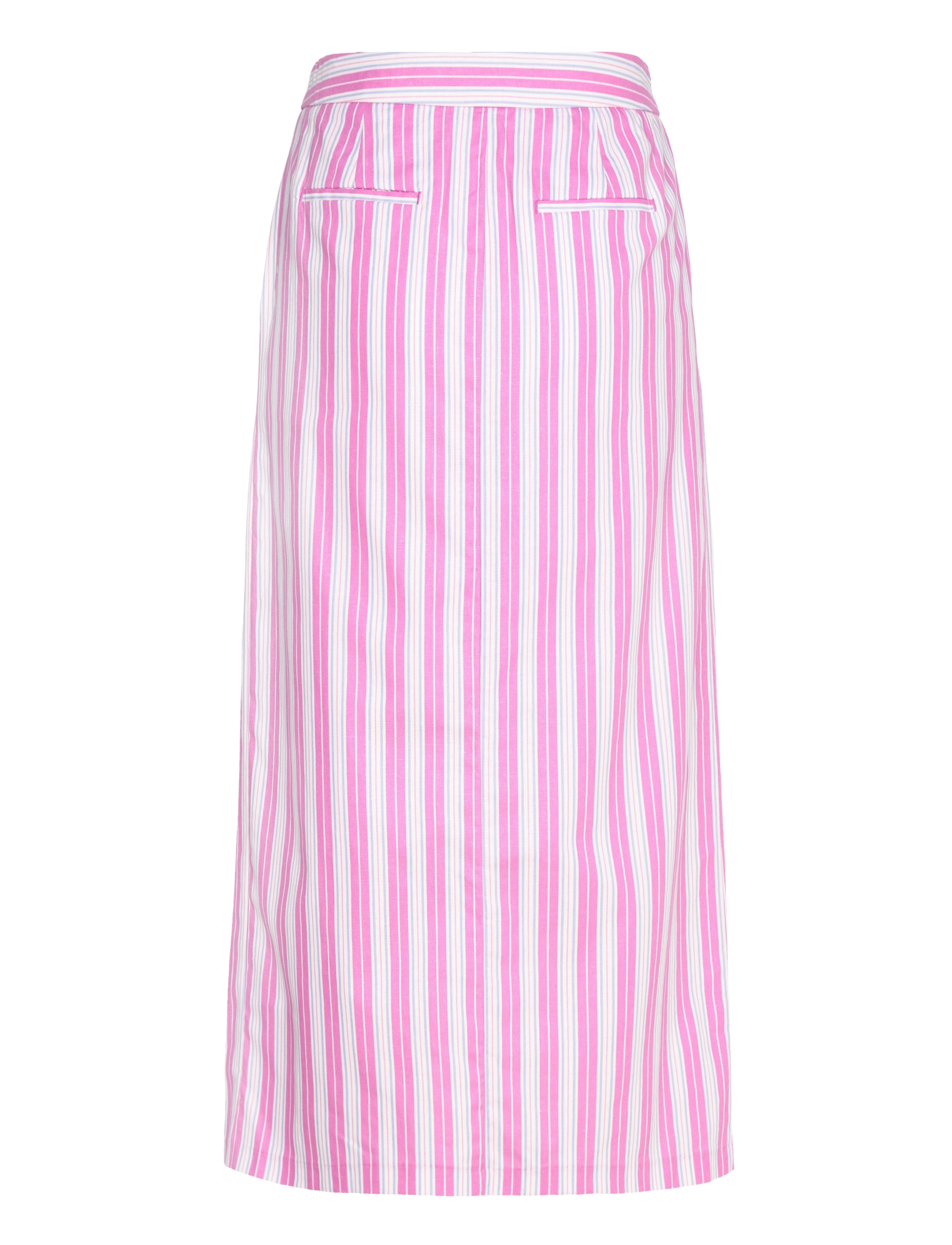 Mango - Slit striped skirt - midi-röcke - pink - 2