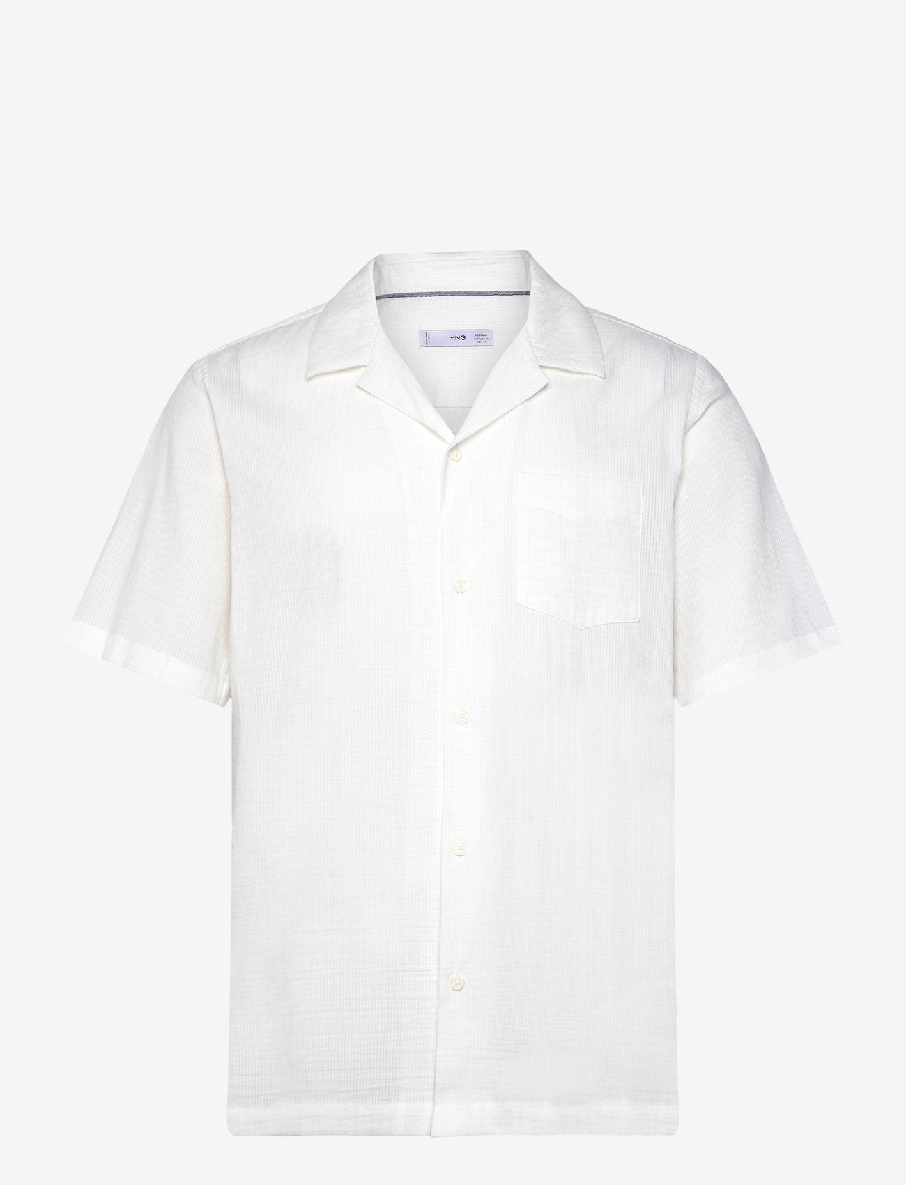 Mango - Regular-fit 100% seersucker cotton shirt - white - 0
