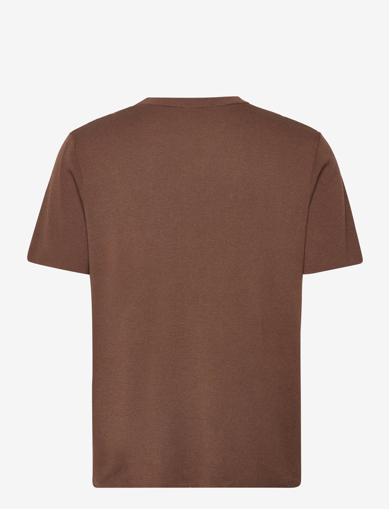 Mango - Knit cotton T-shirt - höstkläder - dark brown - 1