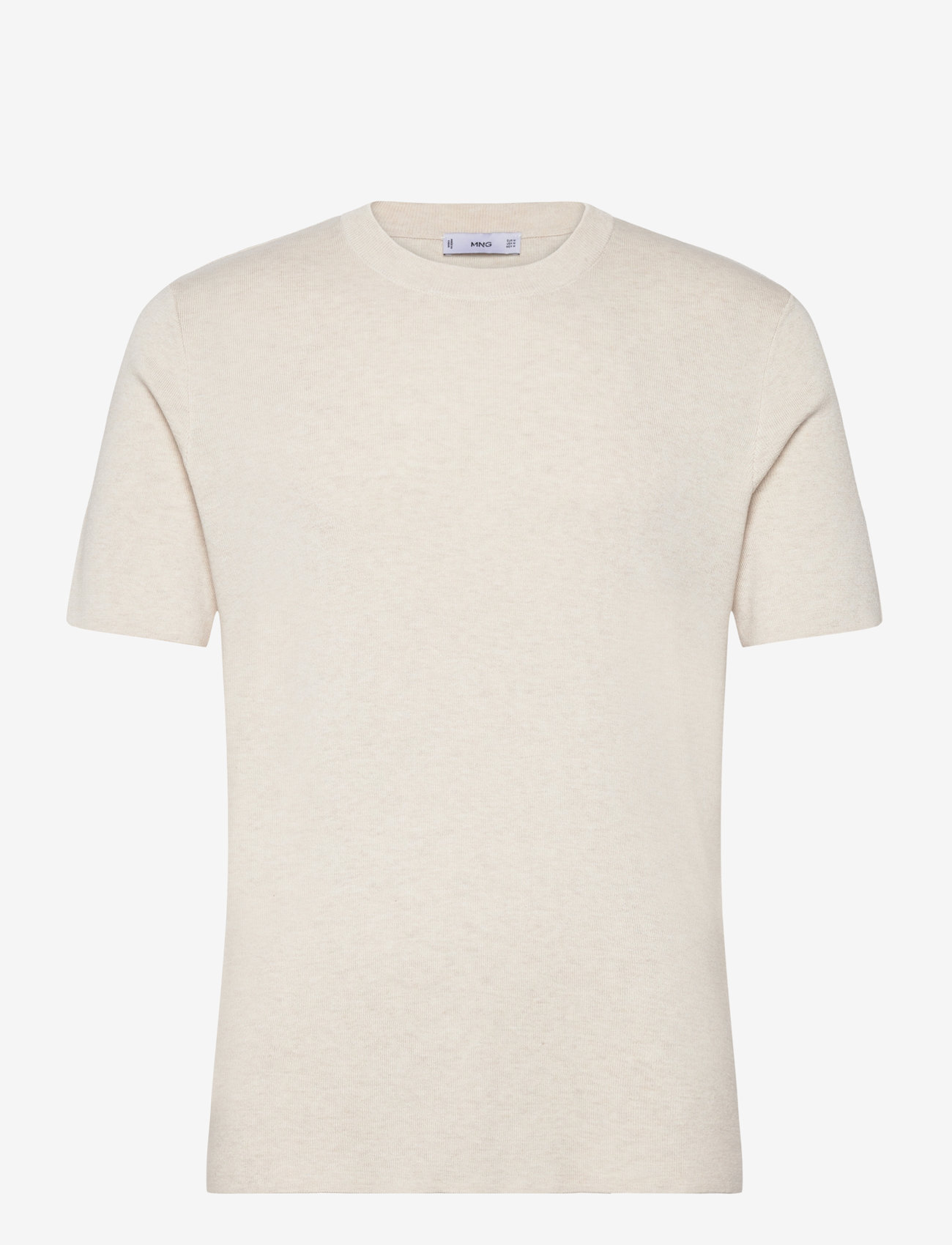 Mango - Knit cotton T-shirt - kurzärmelig - lt pastel brown - 1
