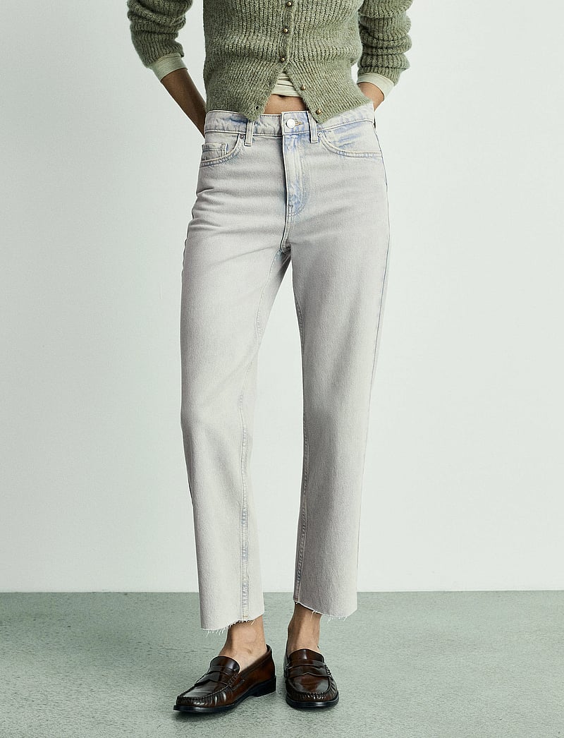 Mango - Blanca straight-fit cropped jeans - straight jeans - open blue - 0