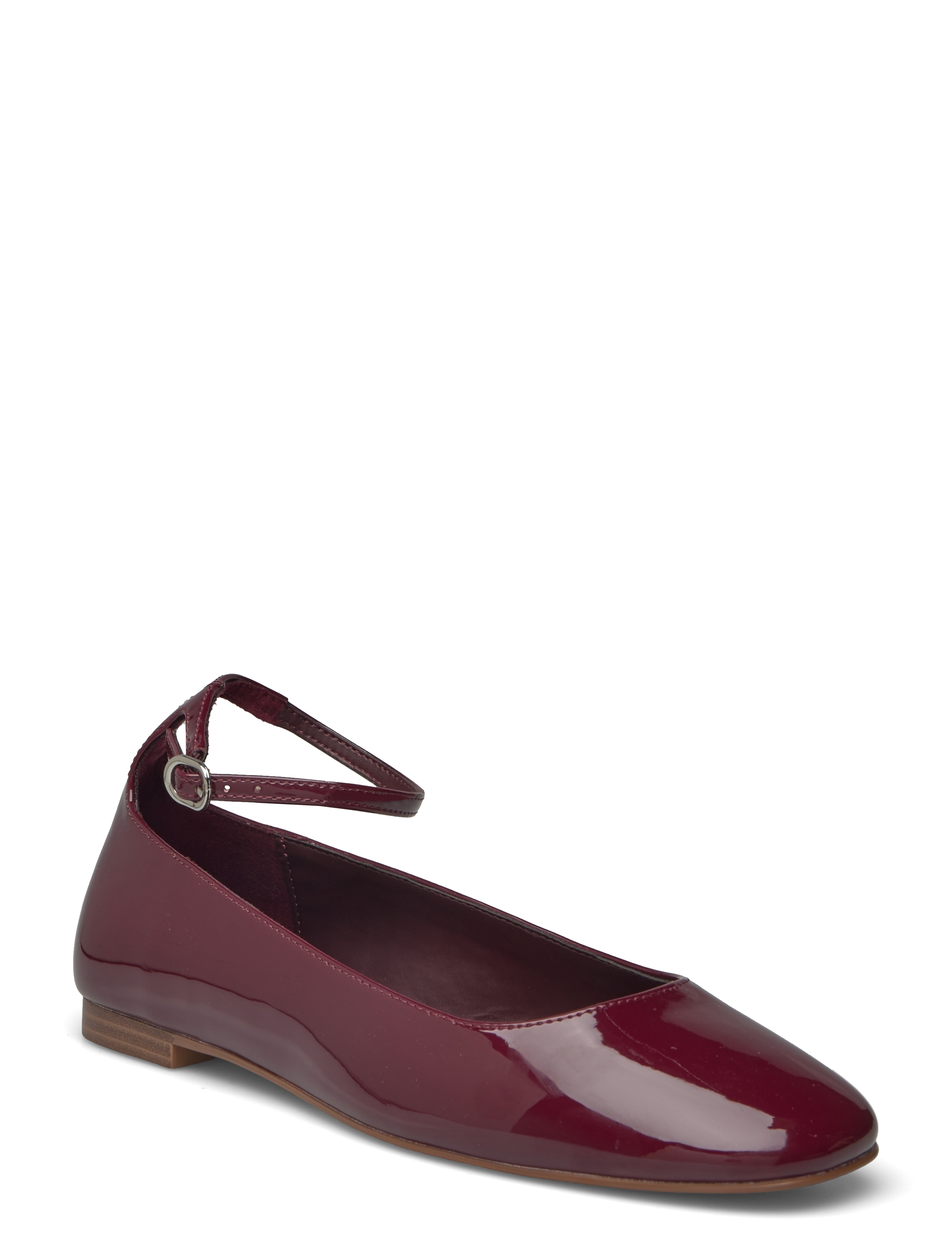 Mango Patent leather-effect ballet flats - Skor - DARK RED / burgundy