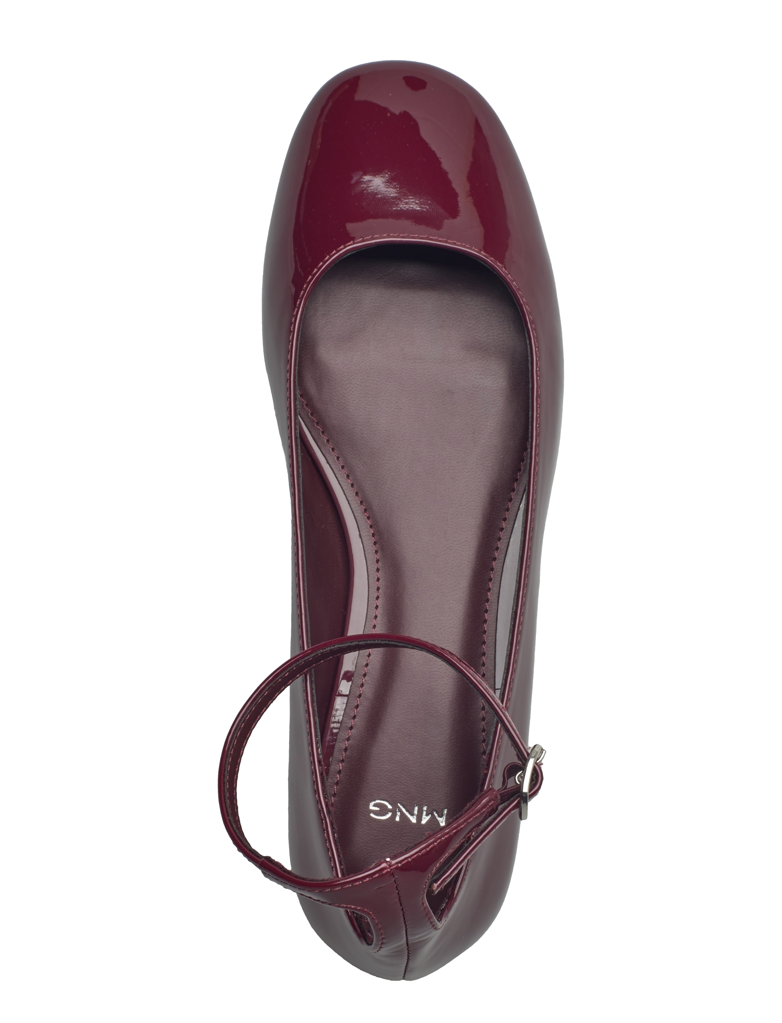Mango - Patent leather-effect ballet flats - kvinnor - dark red - 3