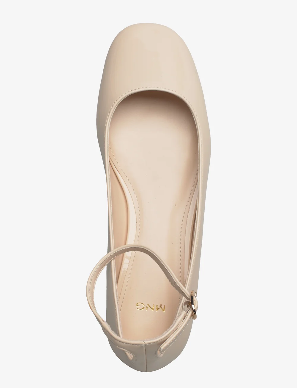 Mango - Patent leather-effect ballet flats - særlige begivenheder - light beige - 3