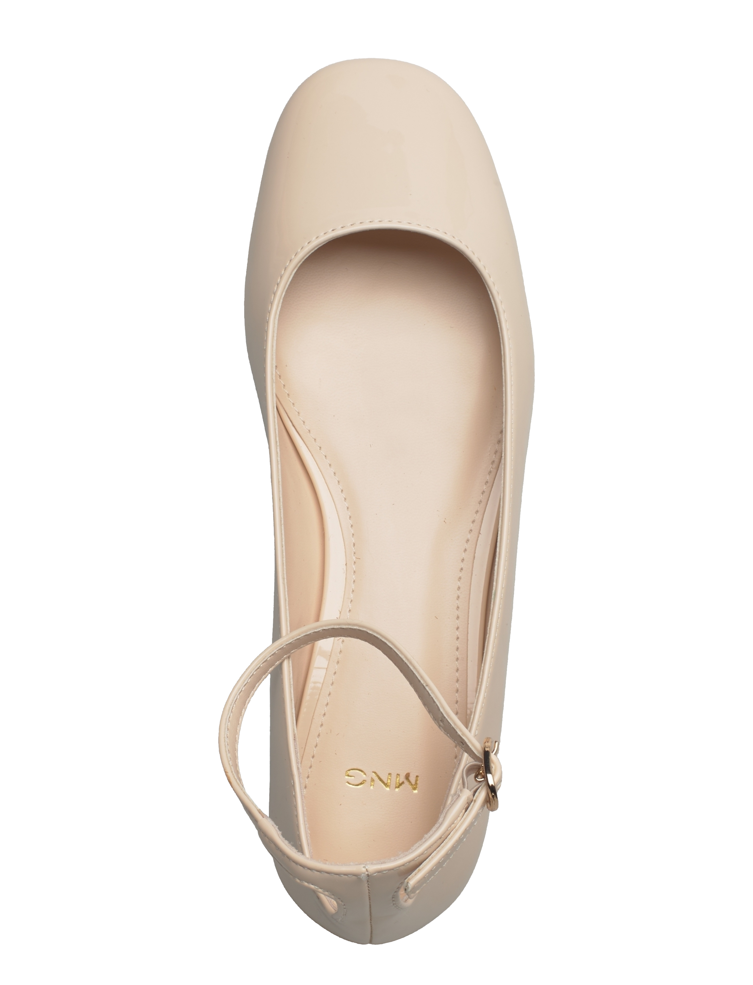 Mango - Patent leather-effect ballet flats - laveste priser - light beige - 4