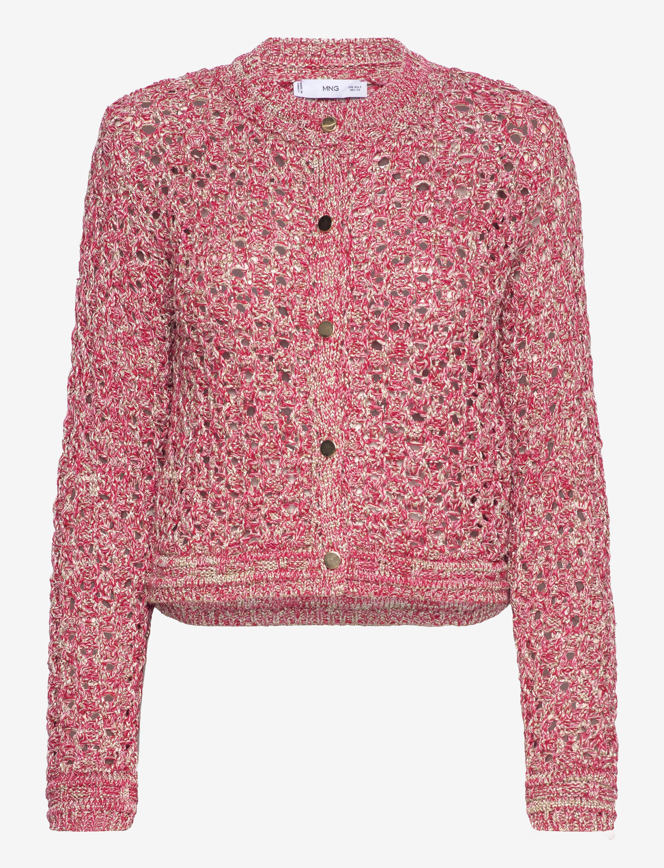 Mango - Lurex openwork cardigan - cardigans - red - 1