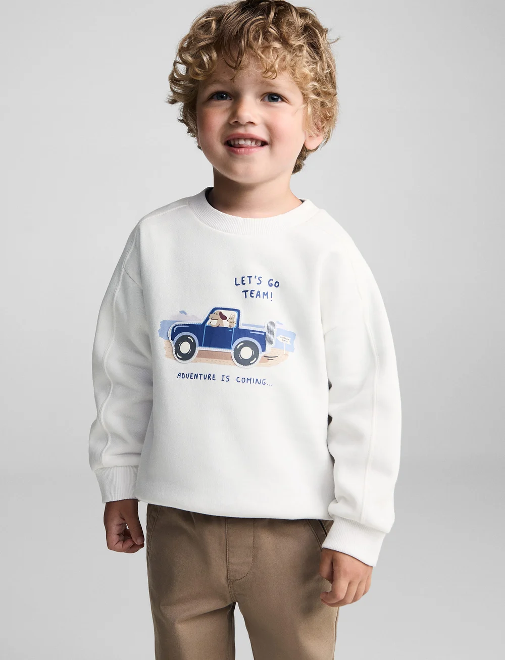 Mango - Path print sweatshirt - sweatshirts - natural white - 0