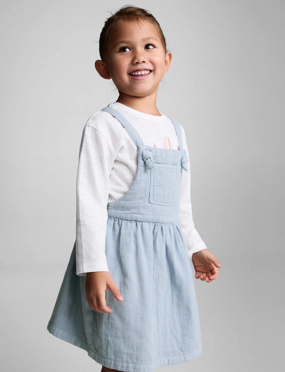 Mango - Short cotton pinafore dress - Ærmeløse babykjoler - lt-pastel blue - 0