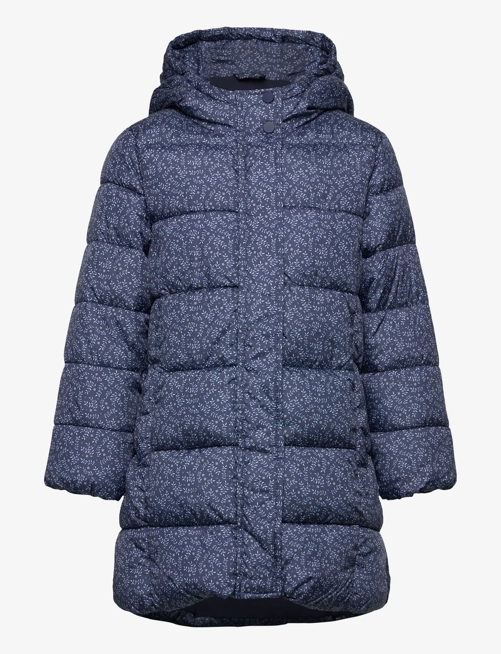 Mango - Flowers print quilted anorak - vinterjakker - medium blue - 1