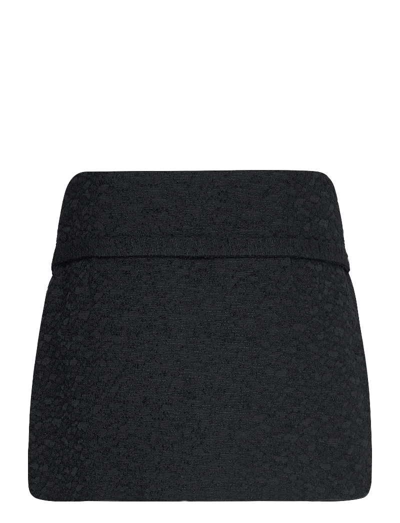 Mango - Tweed mini-skirt with decorative belt - strickröcke - black - 2