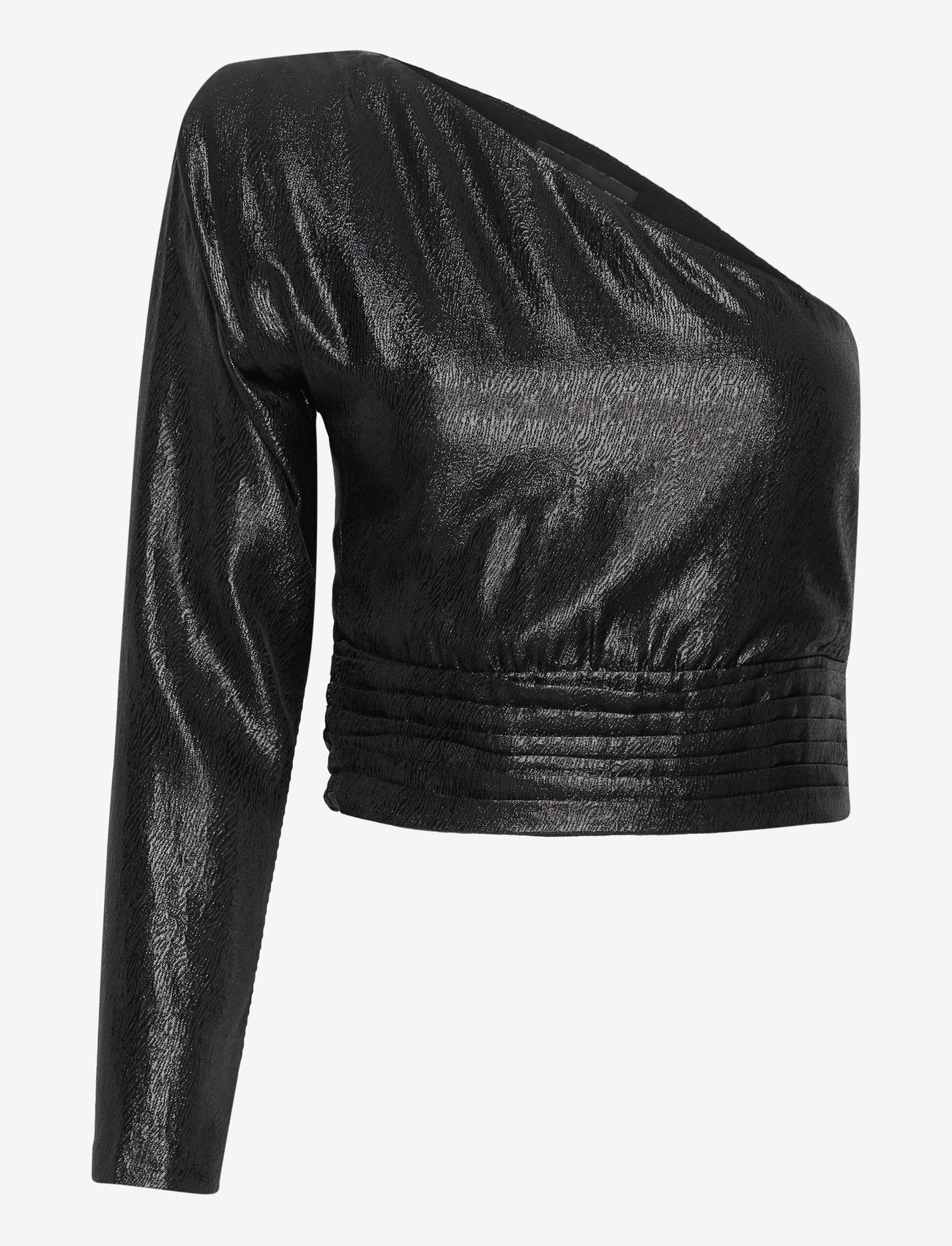 Mango - Asymmetrical puff sleeve blouse - long-sleeved blouses - black - 0