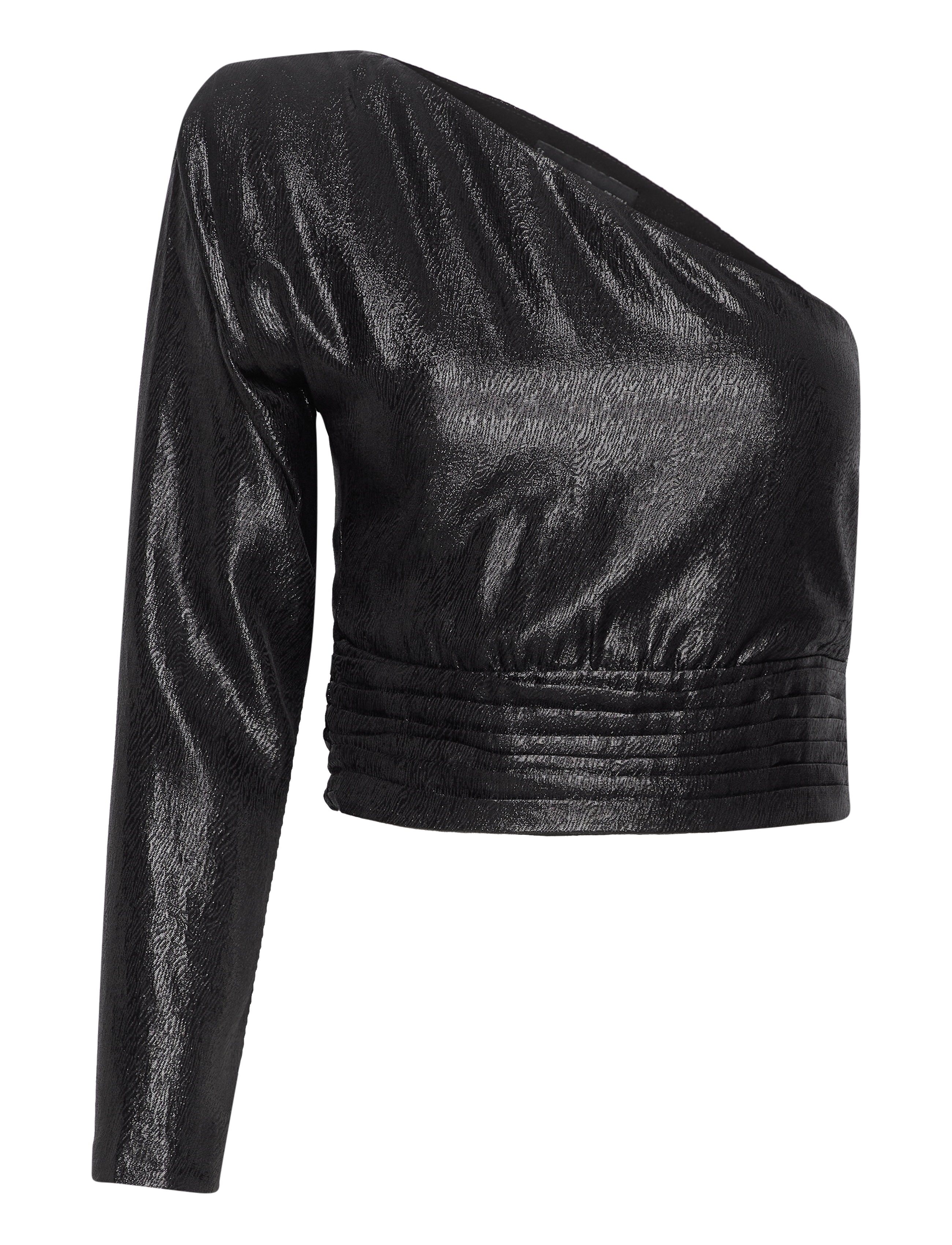 Mango Asymmetrical puff sleeve blouse - Bluser - BLACK / black