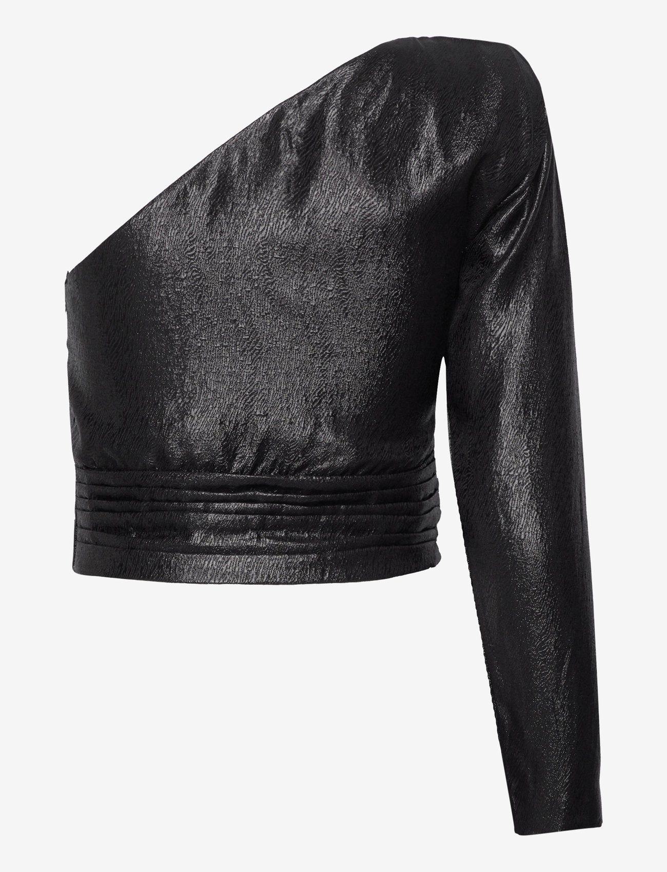 Mango - Asymmetrical puff sleeve blouse - long-sleeved blouses - black - 1